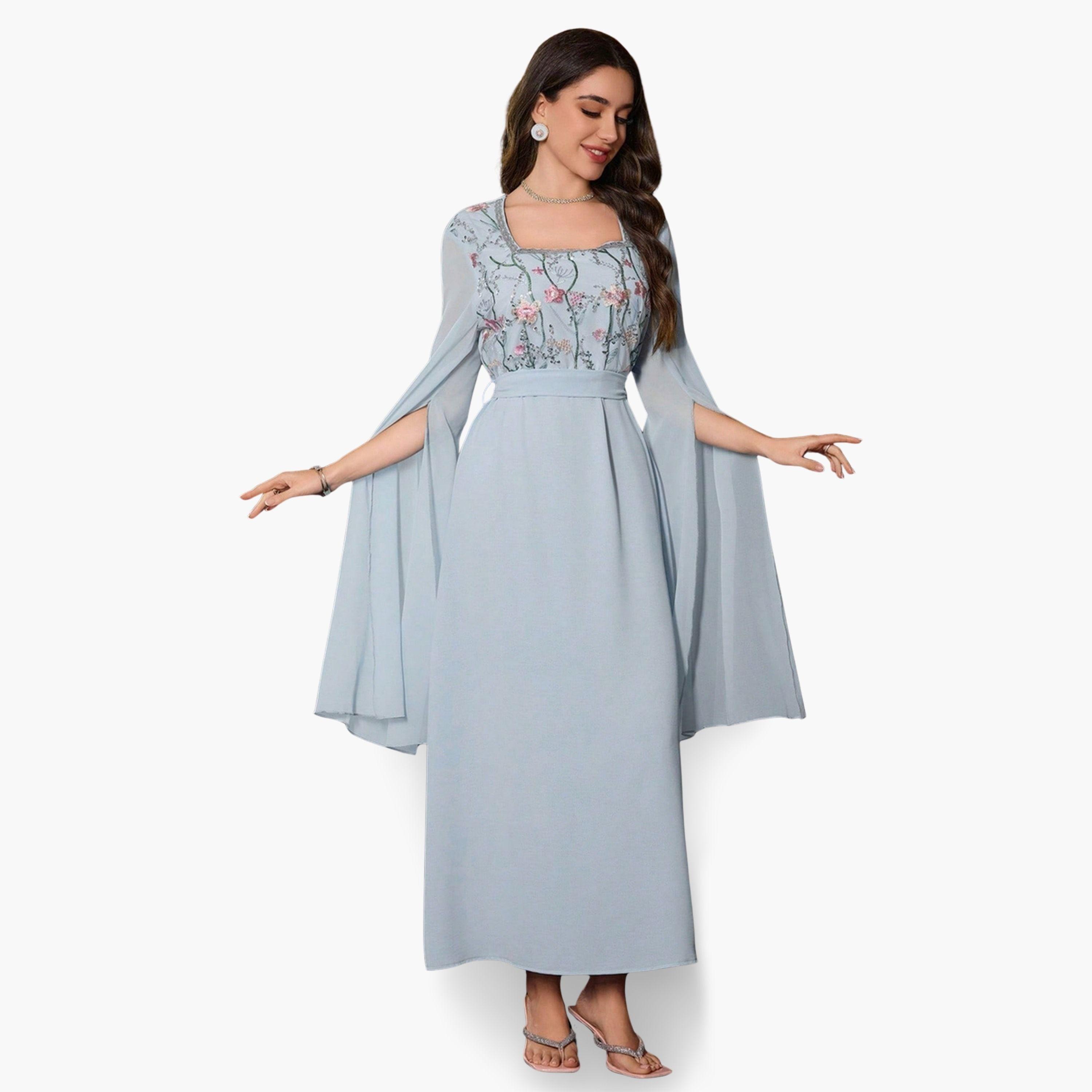 Take Two Women Blue Embroidered Floral Maxi Dress-women-clothing-dresses-image-4