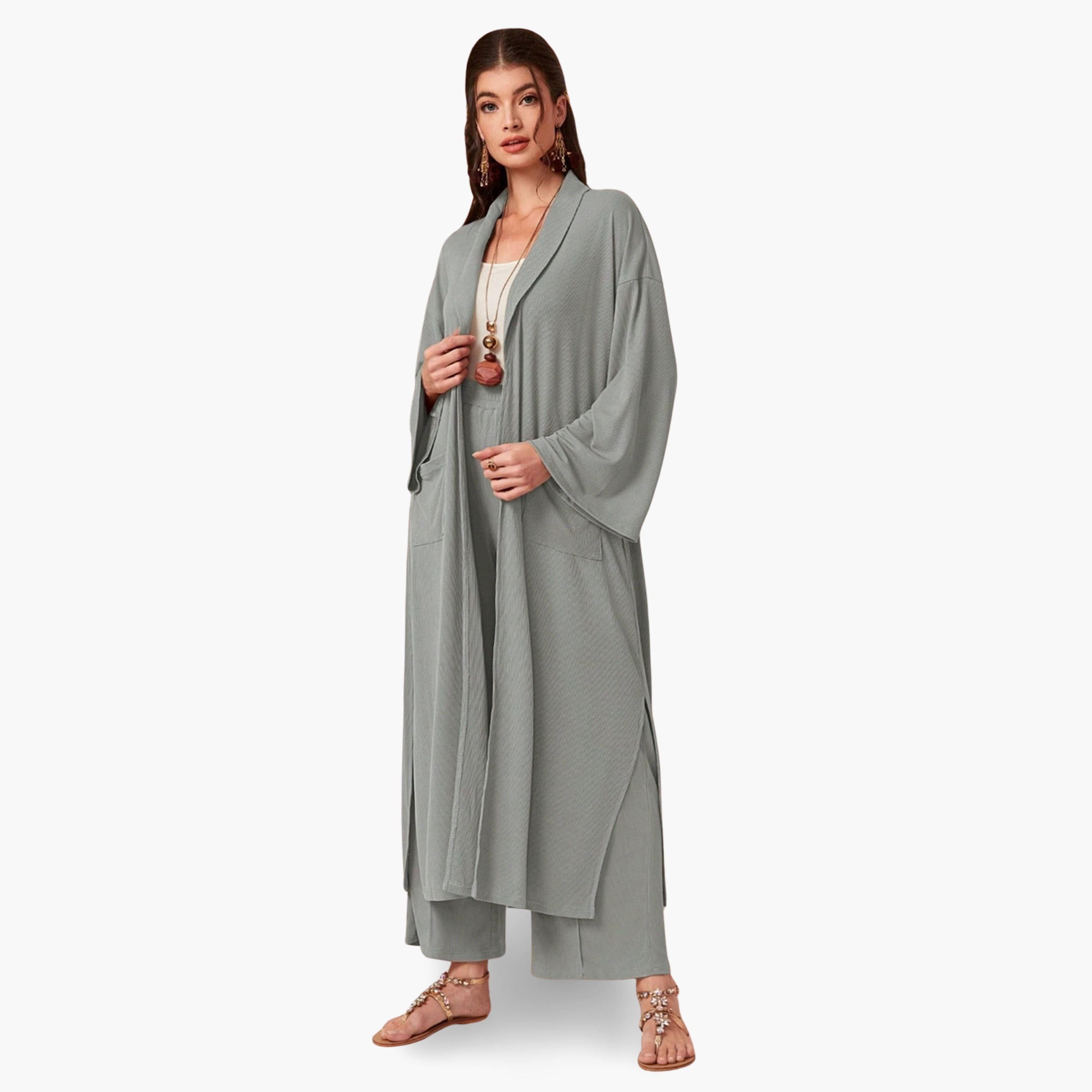 طقم منسق من كيمونو وبنطال بأرجل واسعة-women-clothing-coordsets-image-5