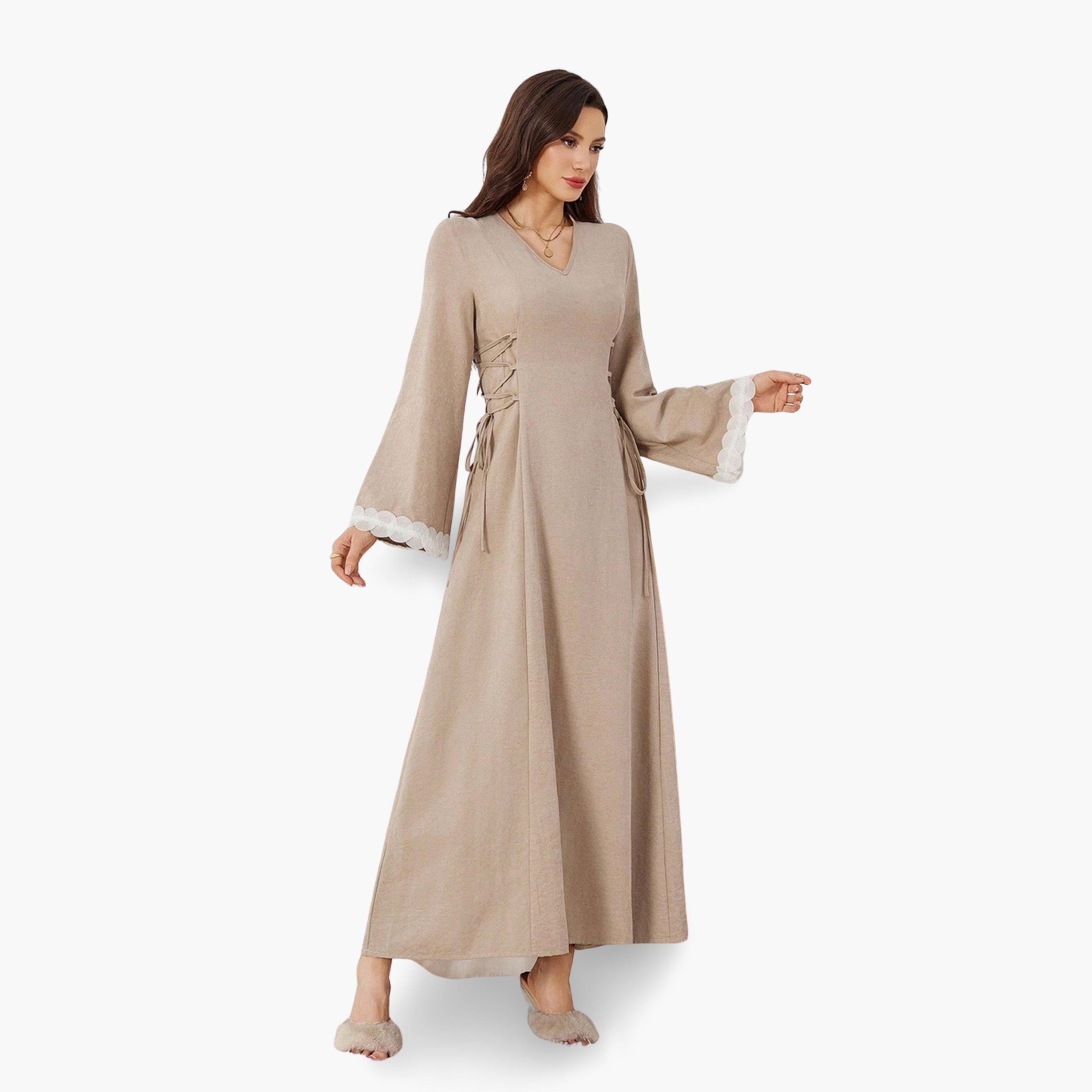 فستان طويل برباط خصر-women-clothing-dresses-image-2