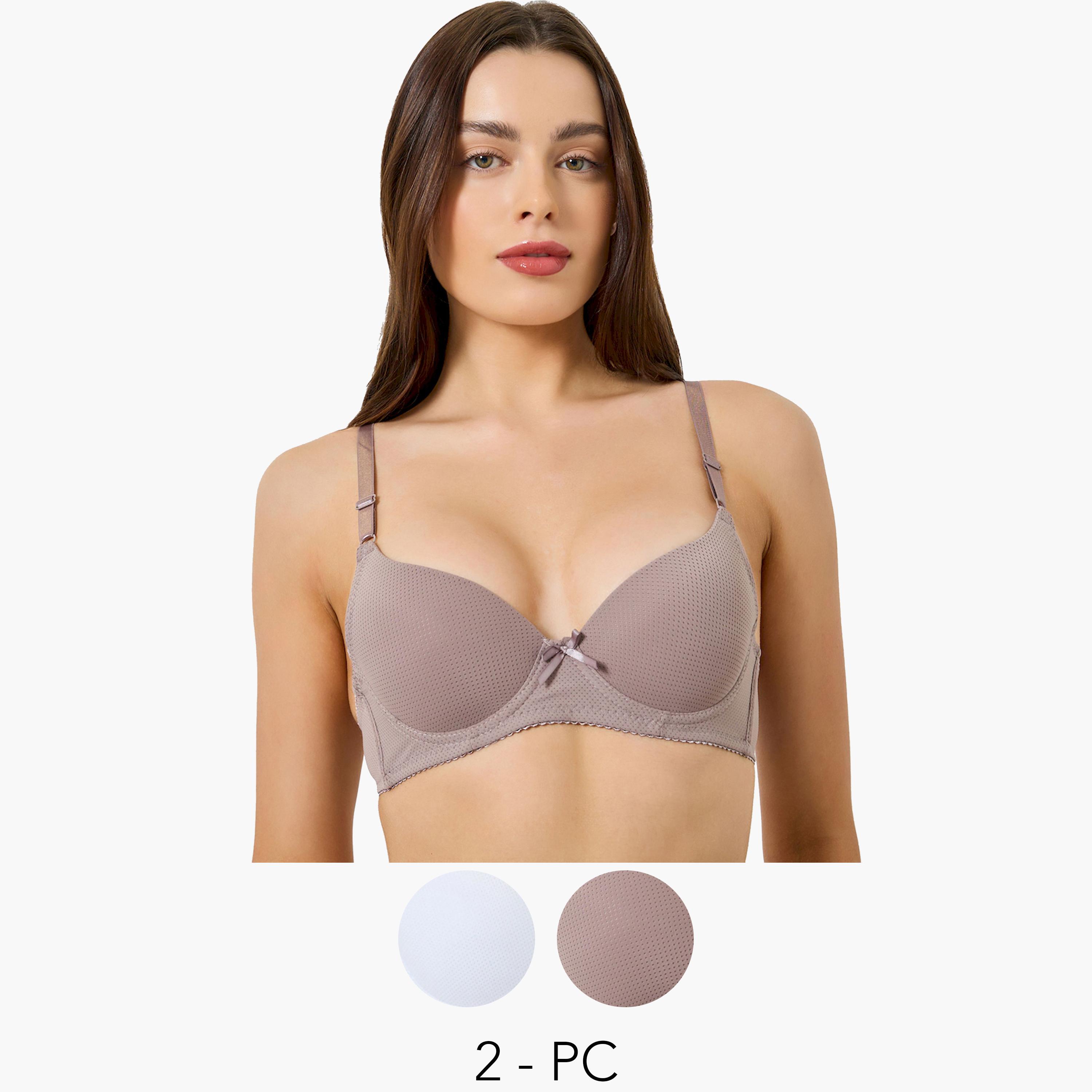 طقم من 2 قطع - صدرية بوش أب بأسلاك وحشوة-women-clothing-lingerie-bras-image-1