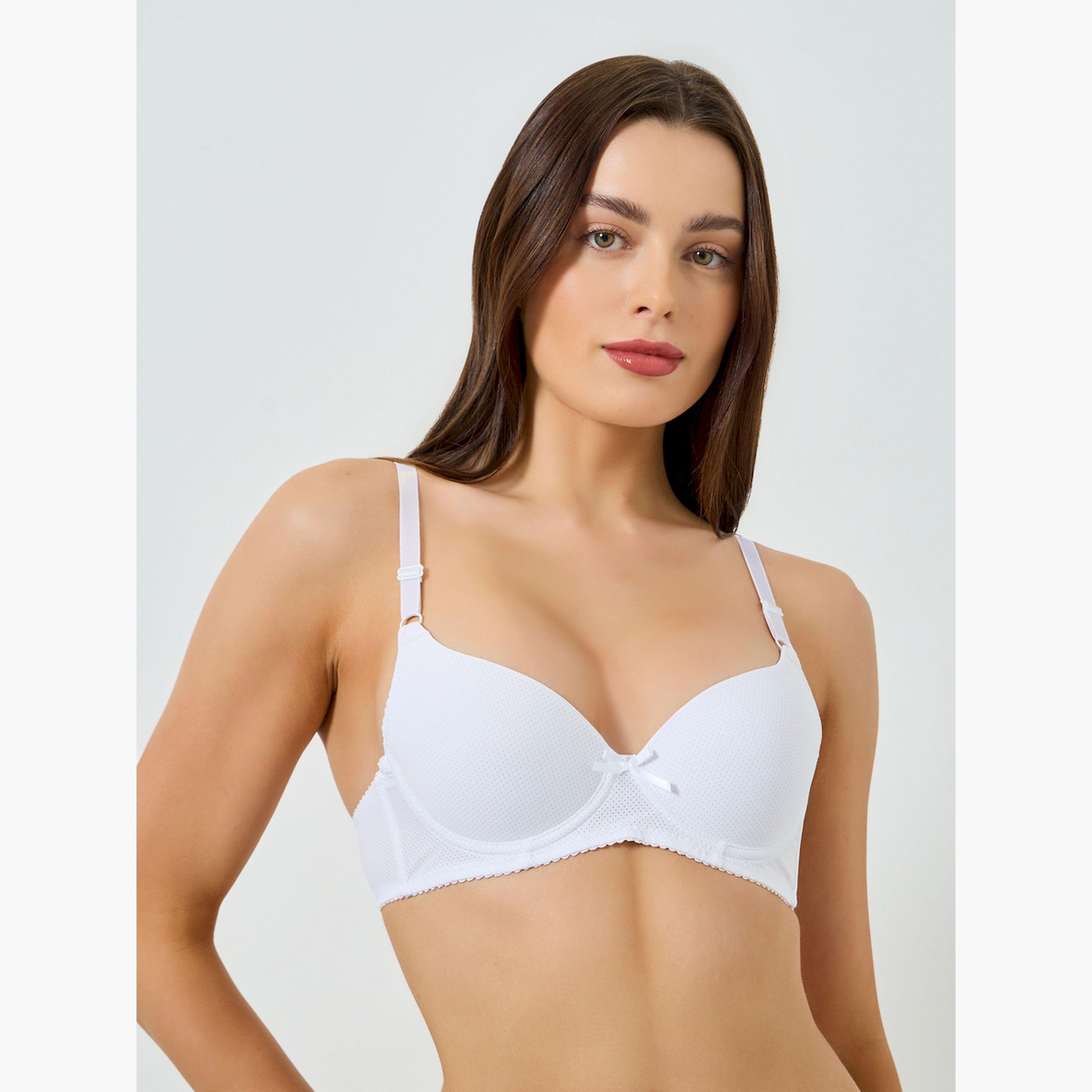 Styli Pack of 2 - Padded Wired Solid Push Up T-Shirt Bra-women-clothing-lingerie-bras-image-2