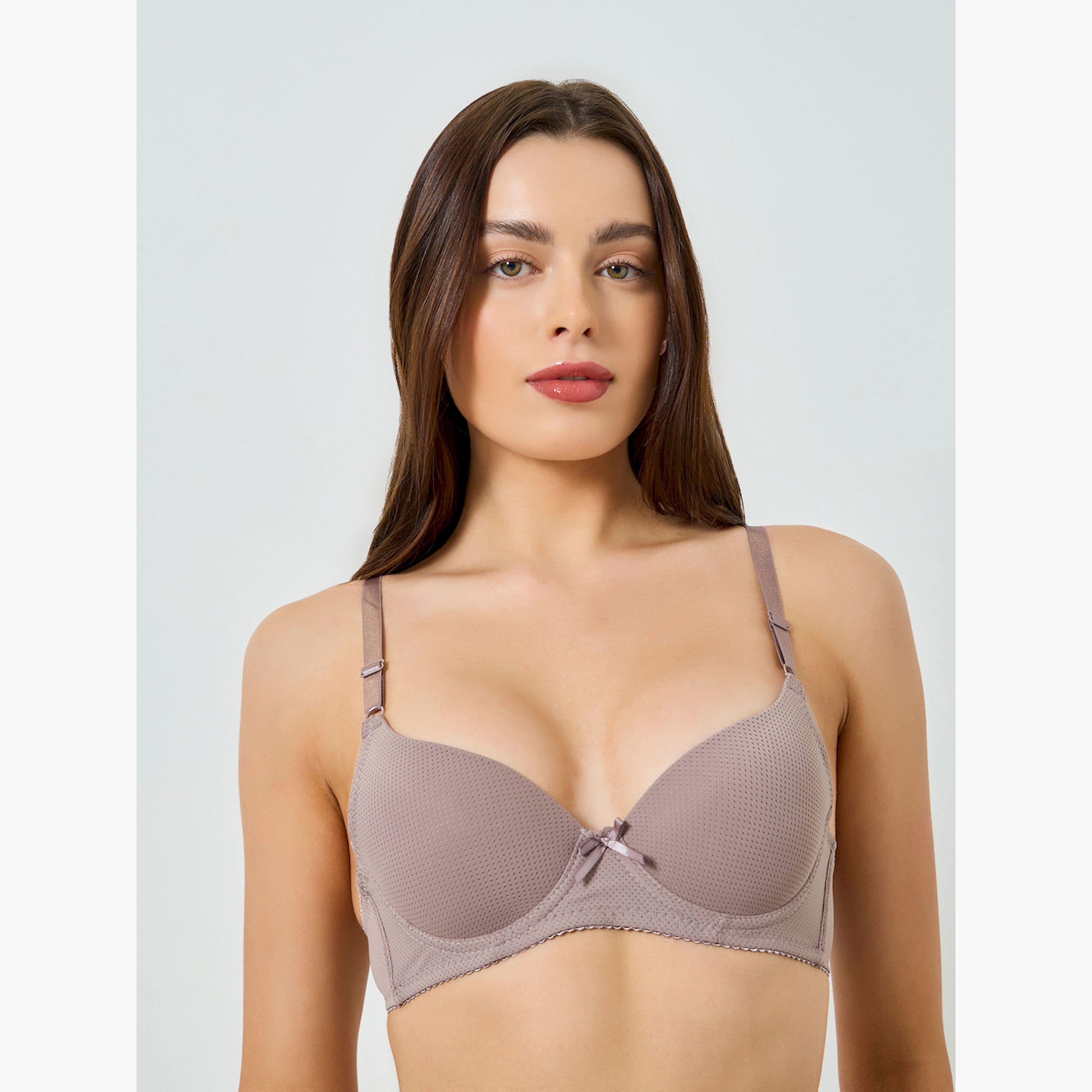 Styli Pack of 2 - Padded Wired Solid Push Up T-Shirt Bra-women-clothing-lingerie-bras-image-4