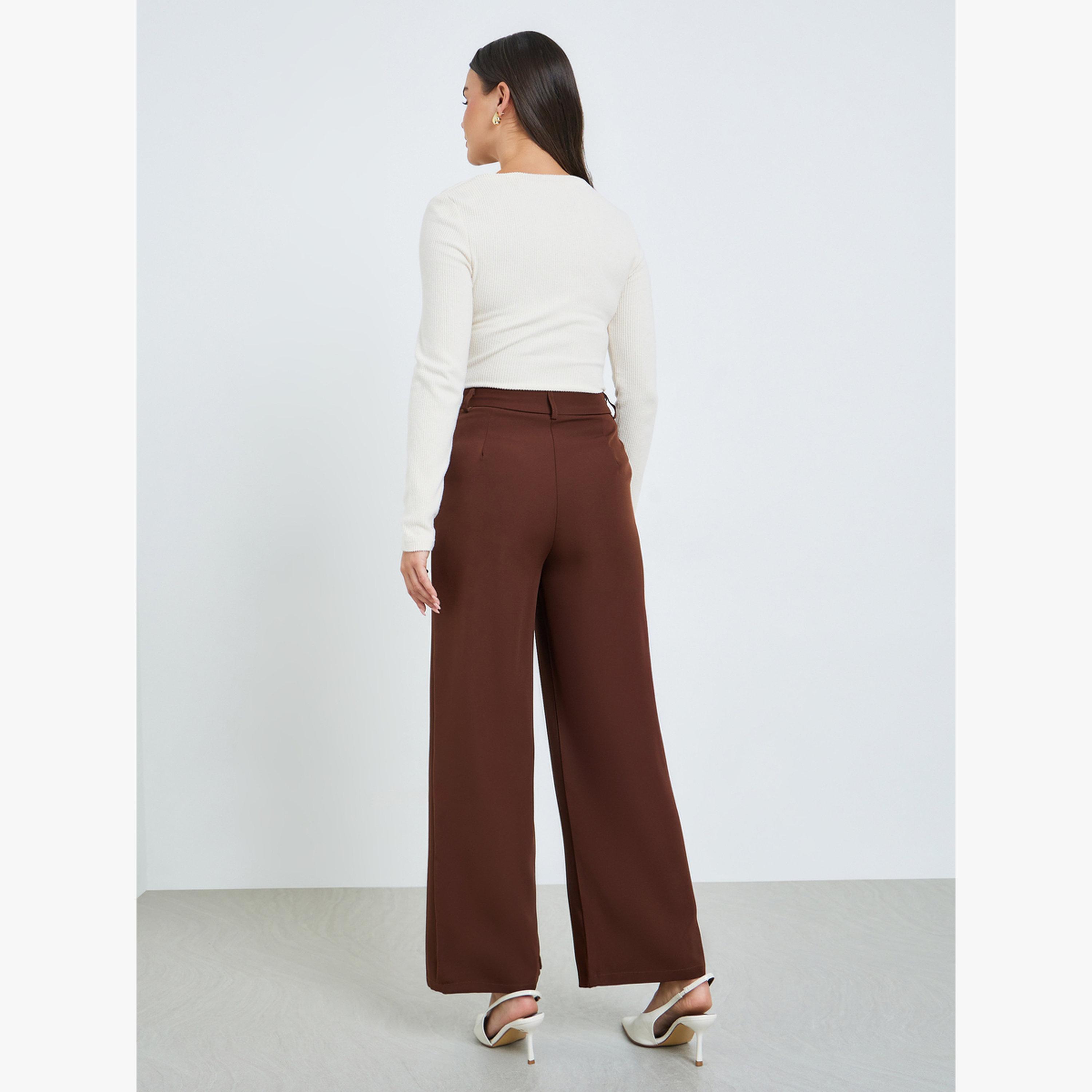 بنطال سادة بأرجل واسعة-women-clothing-bottoms-trousers-image-1