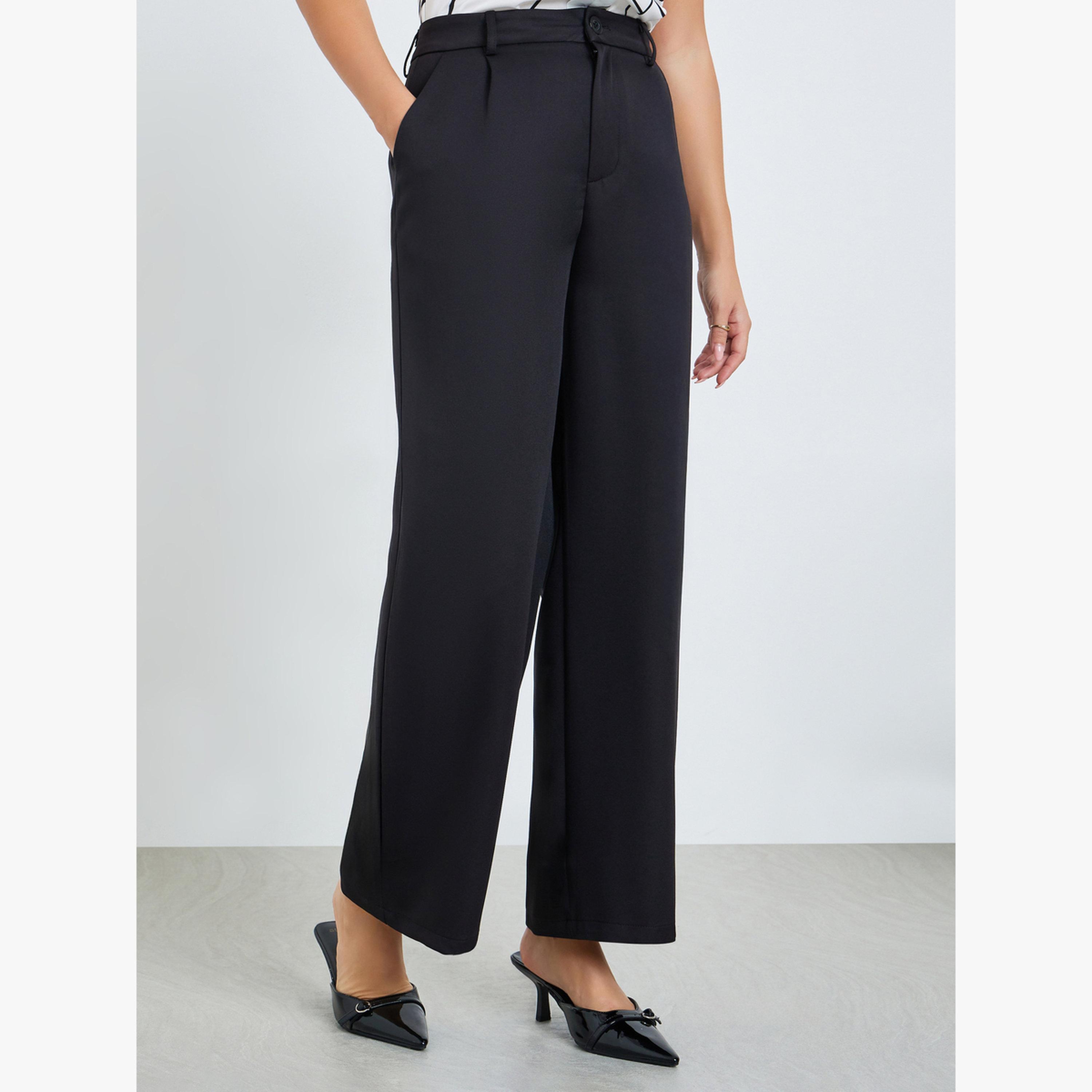 بنطال سادة بأرجل مستقيمة-women-clothing-bottoms-trousers-image-1