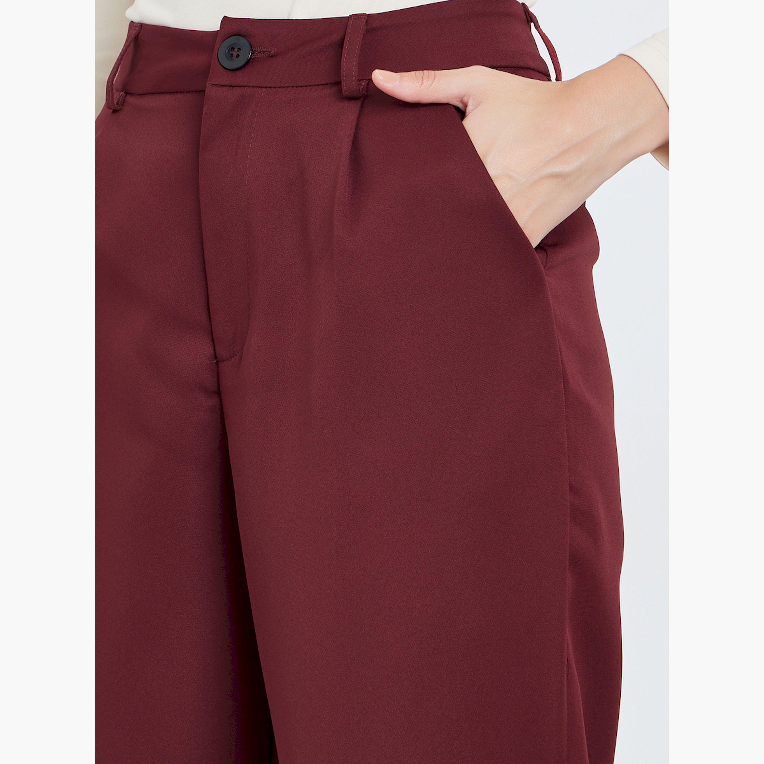 بنطال عنابي خصر عالي وأرجل مستقيمة-women-clothing-bottoms-trousers-image-3