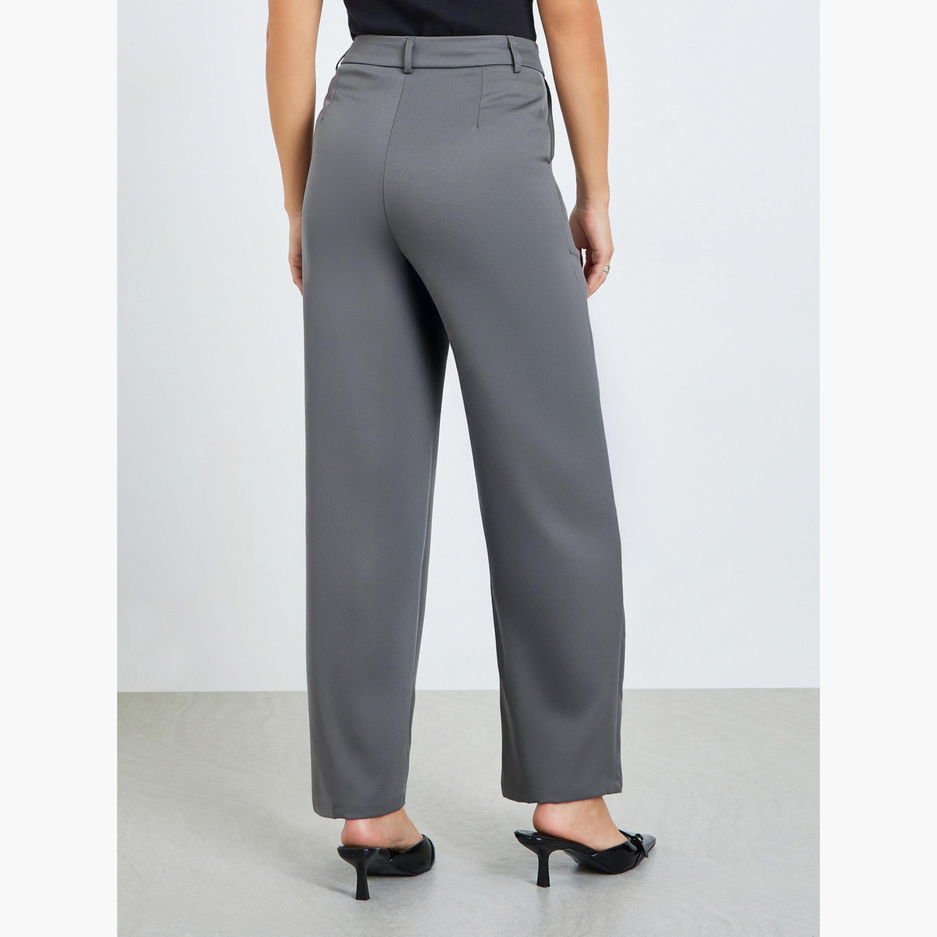 بنطال رمادي سادة بقصة مستقيمة-women-clothing-bottoms-trousers-image-3