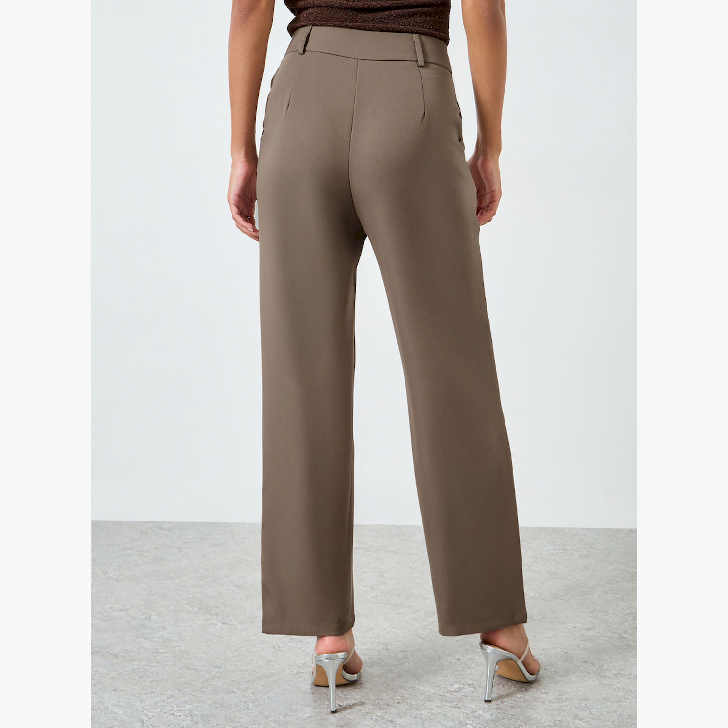 Take Two Tan High Rise Straight Leg Pants-women-clothing-bottoms-trousers-image-4