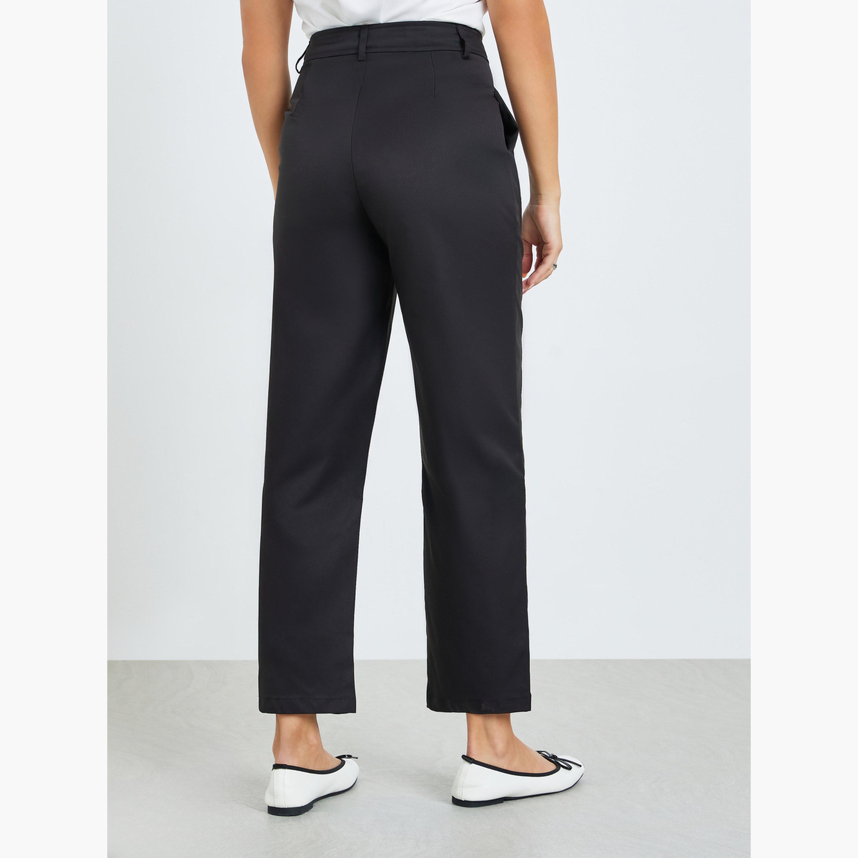 Take Two Black Solid Lantern Pants with Pockets-women-clothing-bottoms-trousers-image-3