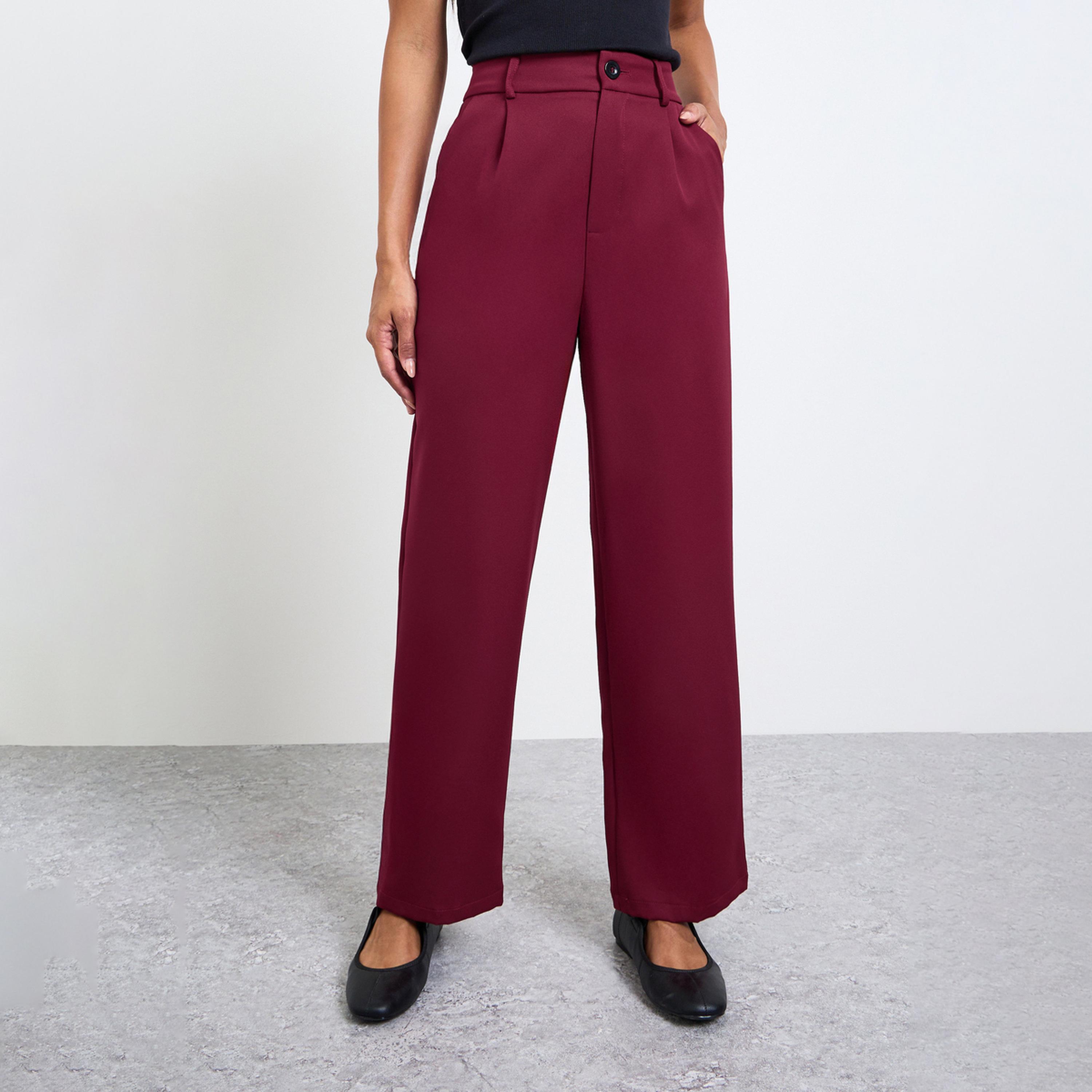 بنطال سادة بأرجل مستقيمة-women-clothing-bottoms-trousers-image-1
