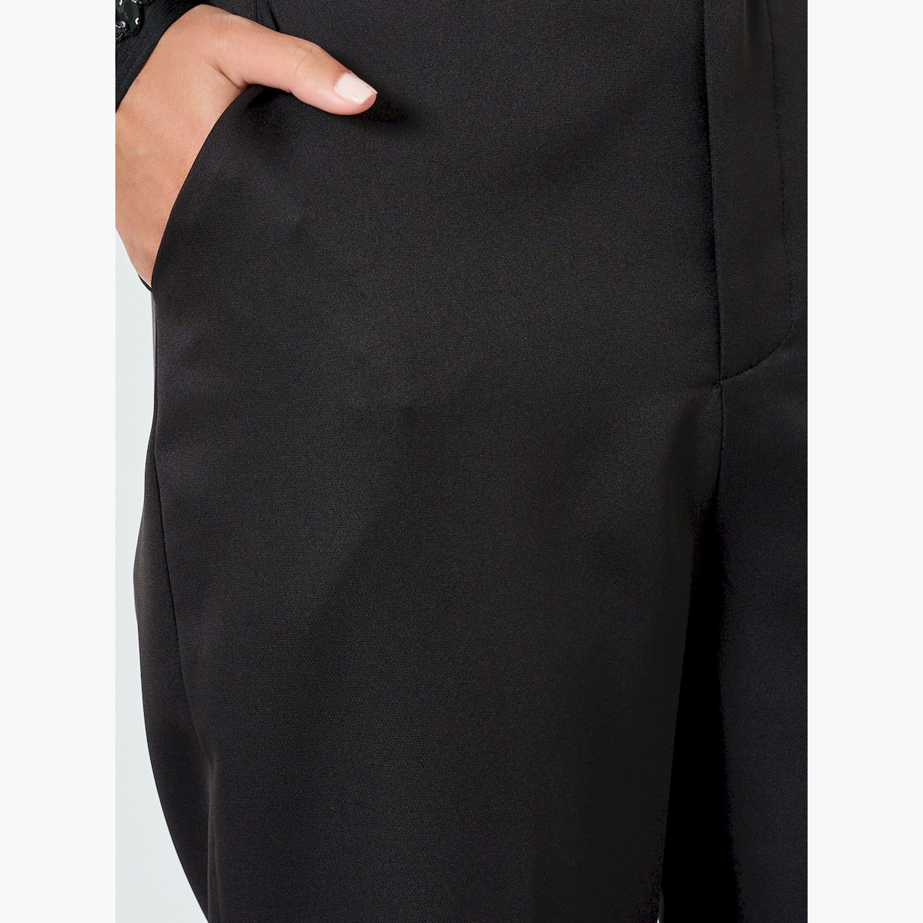 بنطال أسود خصر متوسط وقصة مدببة-women-clothing-bottoms-trousers-image-3