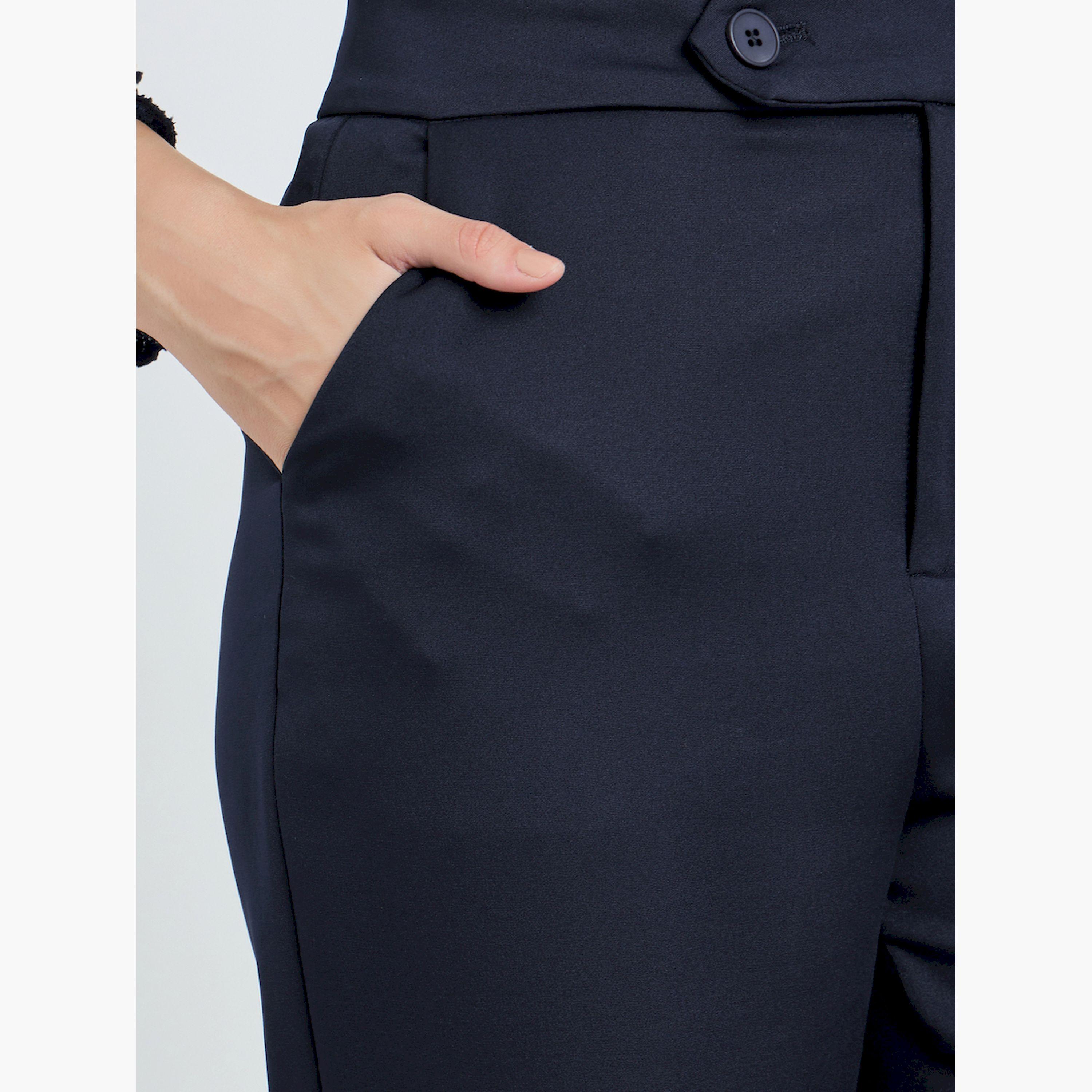 بنطال كحلي خصر عالي وقصة مستقيمة-women-clothing-bottoms-trousers-image-3