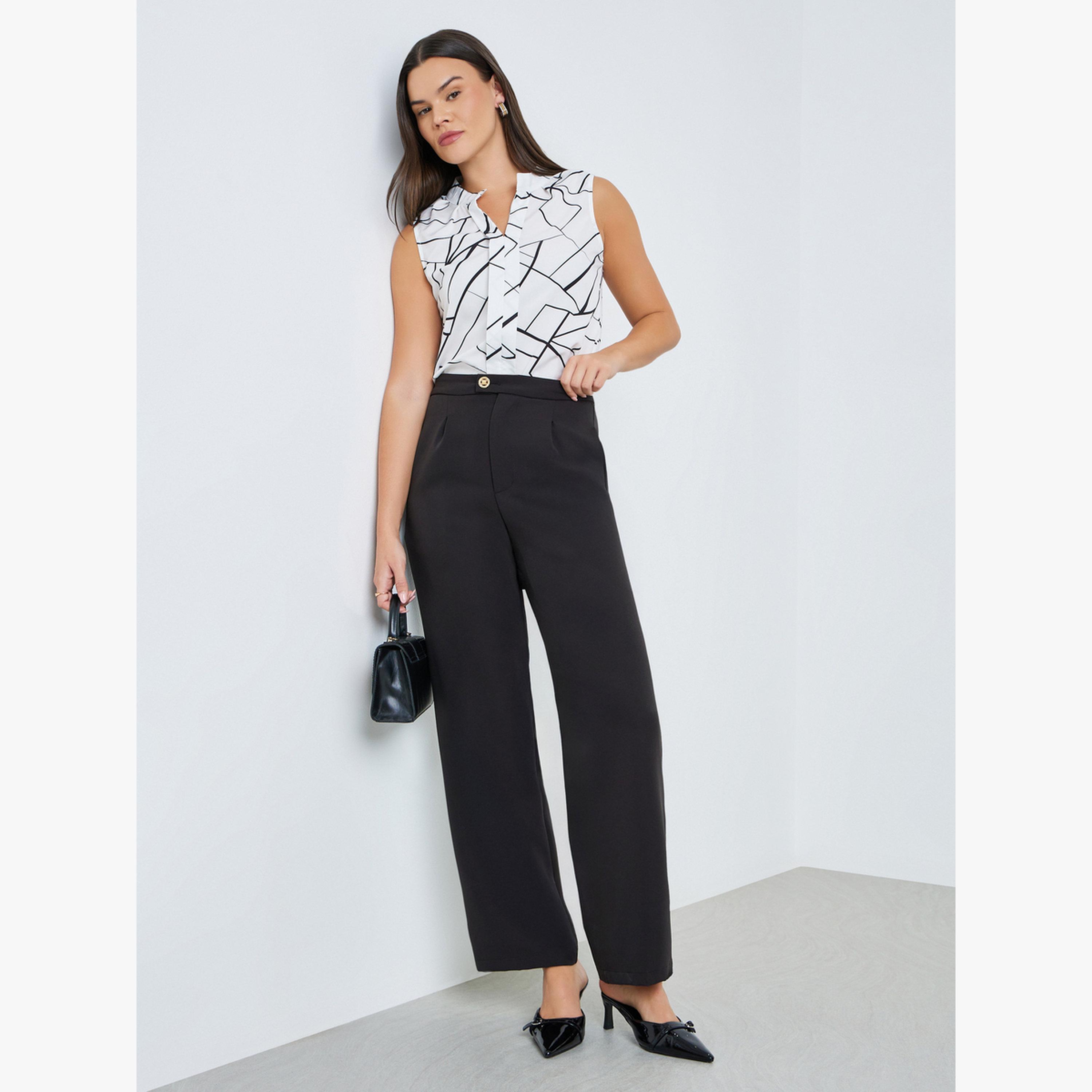 بنطال سادة بأرجل واسعة-women-clothing-bottoms-trousers-image-3