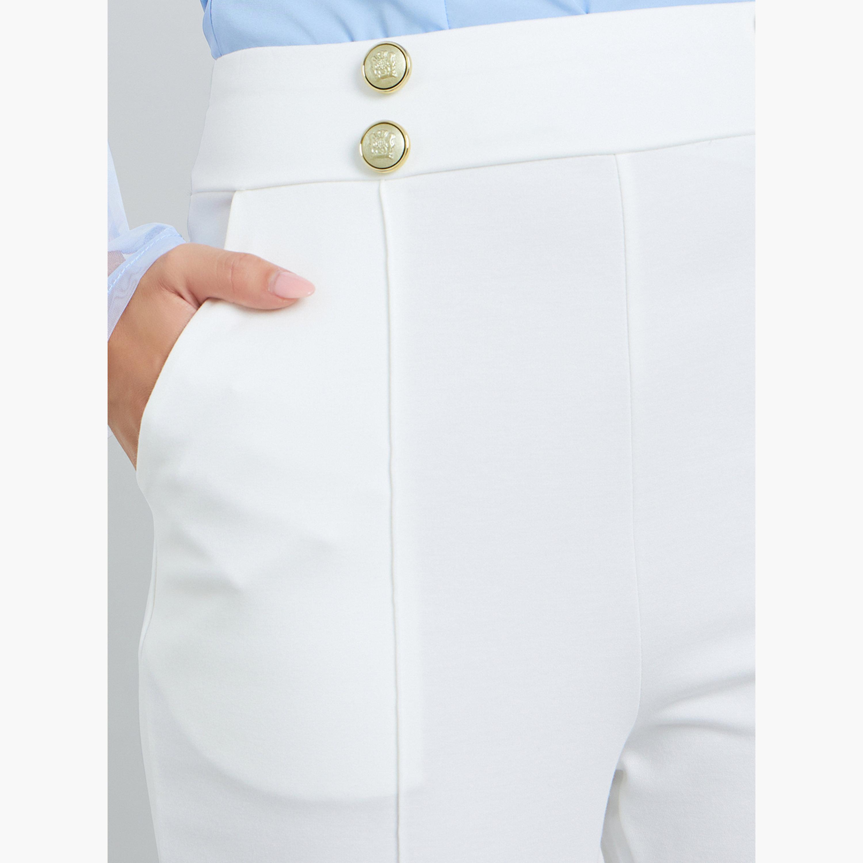 Take Two White Wide Leg Buttoned Trousers-women-clothing-bottoms-trousers-image-4