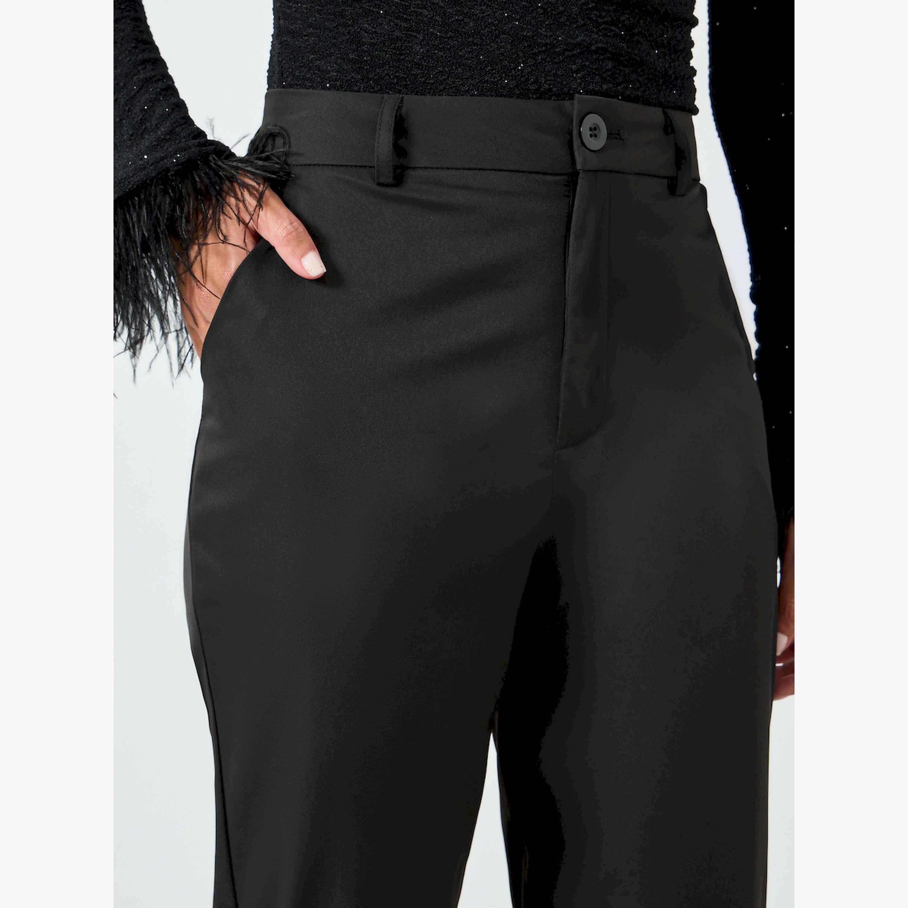 بنطال أسود خصر متوسط وقصة مدببة-women-clothing-bottoms-trousers-image-3