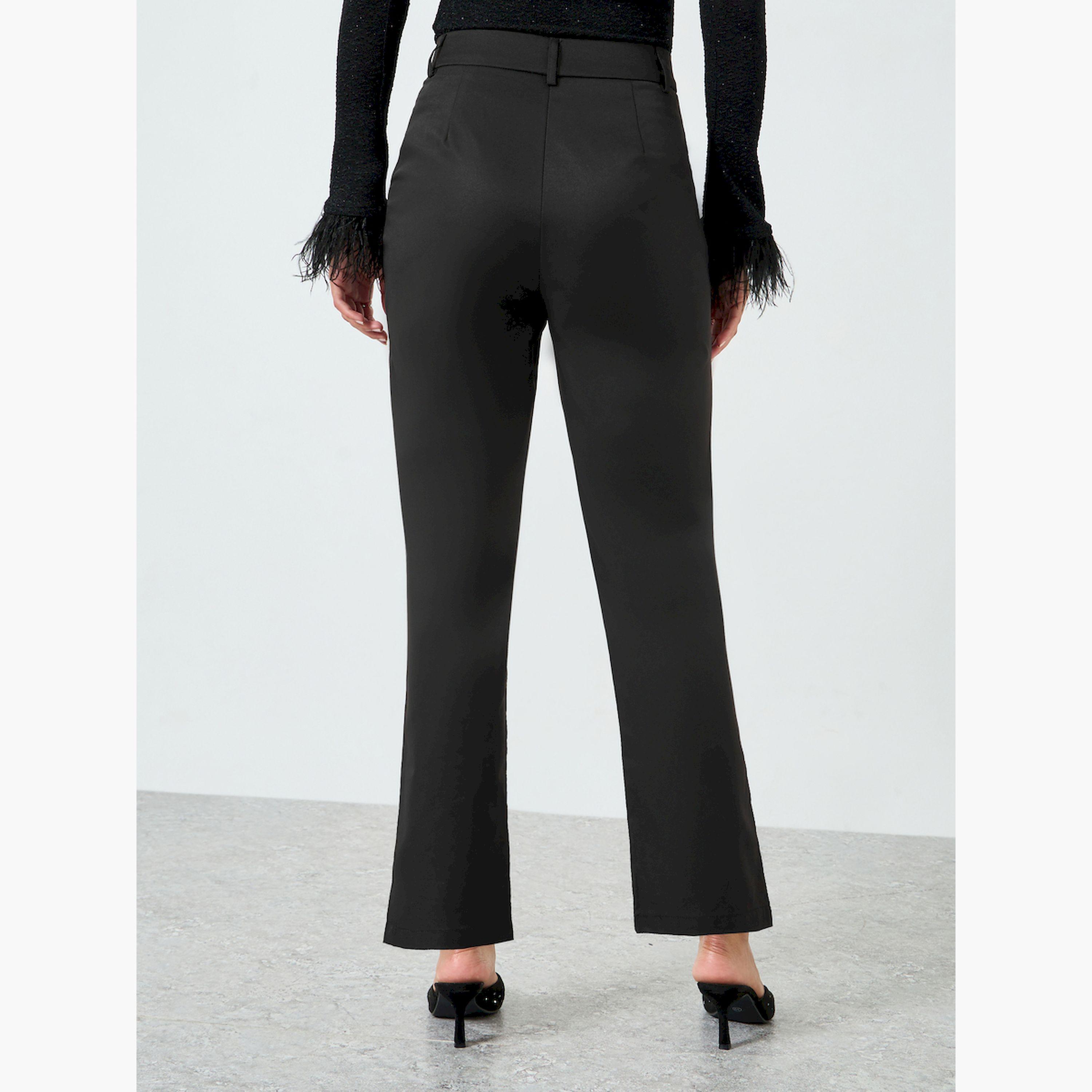 بنطال أسود خصر متوسط وقصة مدببة-women-clothing-bottoms-trousers-image-4