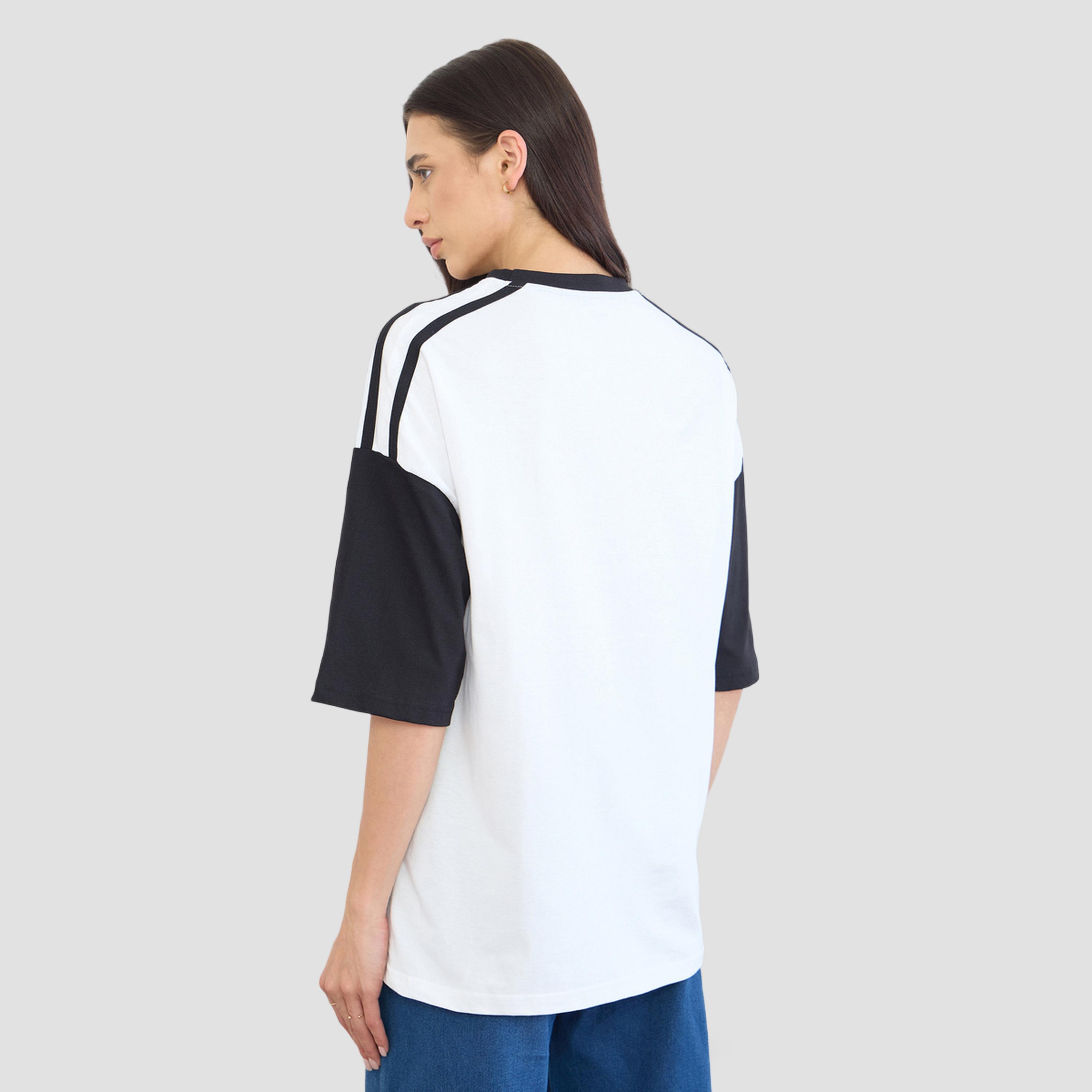 Styli White Oversized Color Block Printed T-Shirt-women-clothing-tshirts-image-4