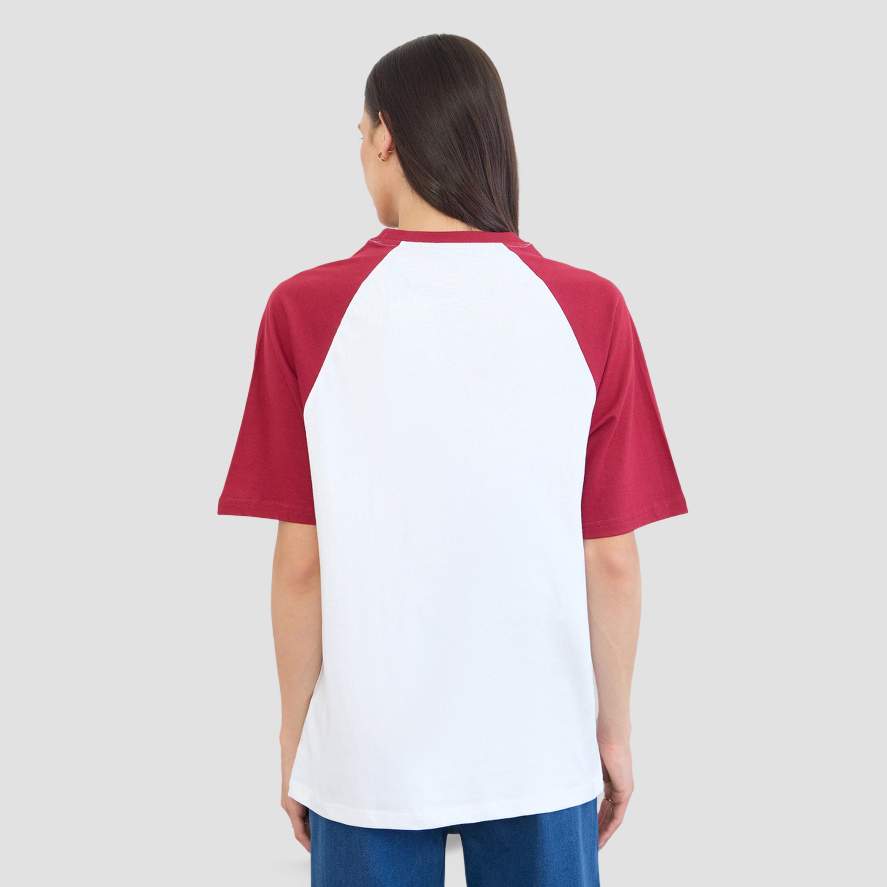 تيشيرت بأكمام راجلان وقصة فضفاضة وطبعة كتابة-women-clothing-tshirts-image-4