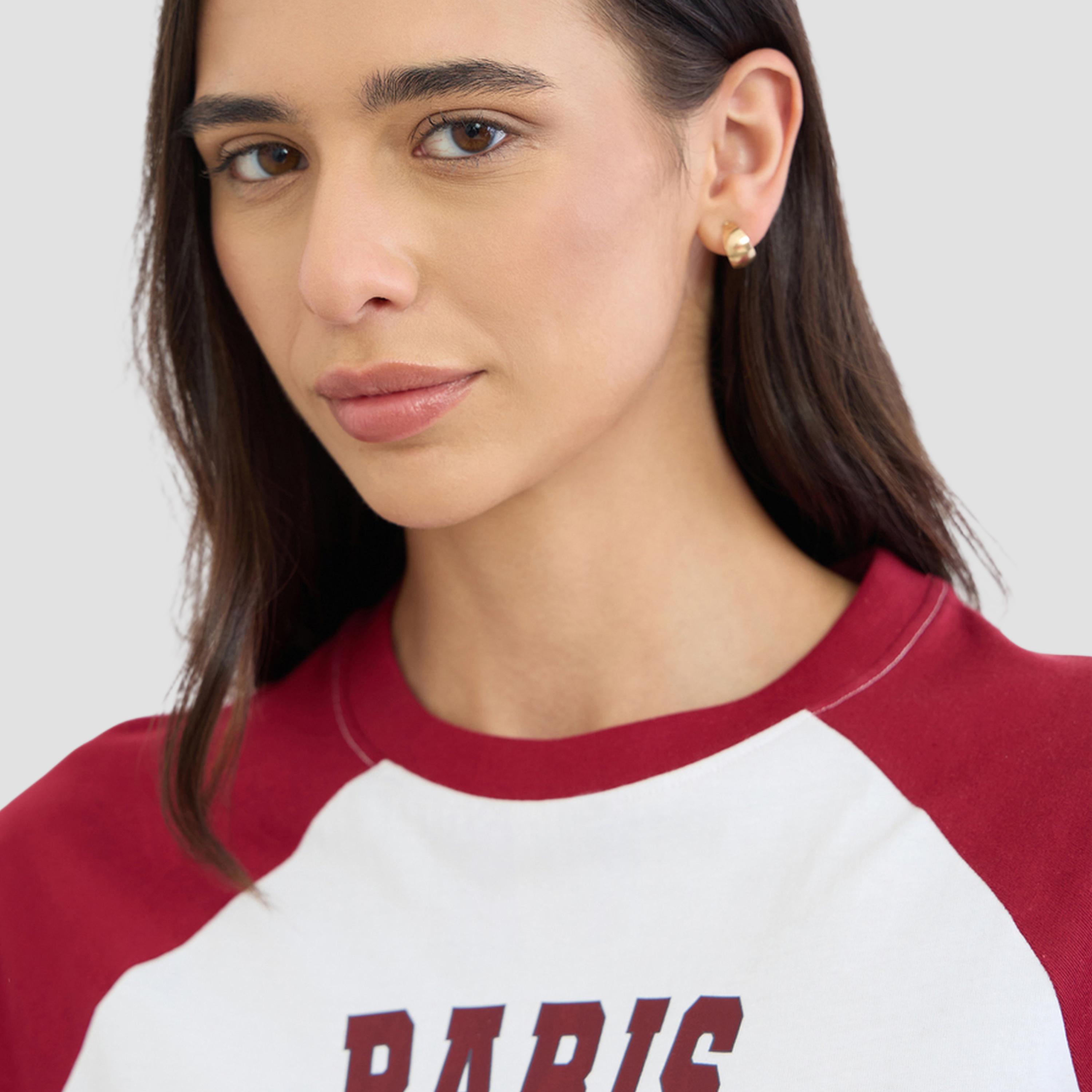 Styli White Text Print Oversized Raglan Sleeve T-Shirt-women-clothing-tshirts-image-5