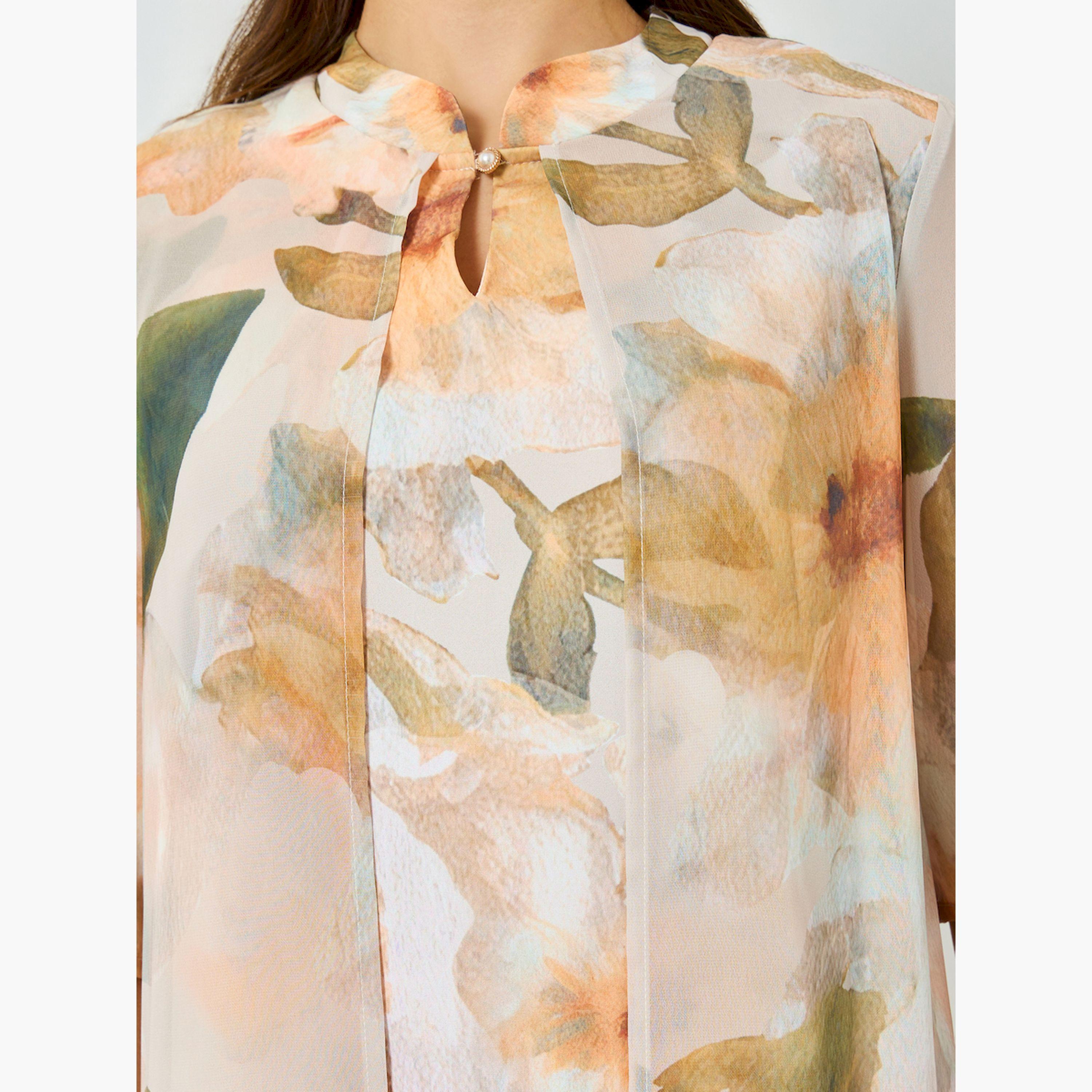فستان طويل مطبوع أكمام قصيرة-women-clothing-dresses-image-4