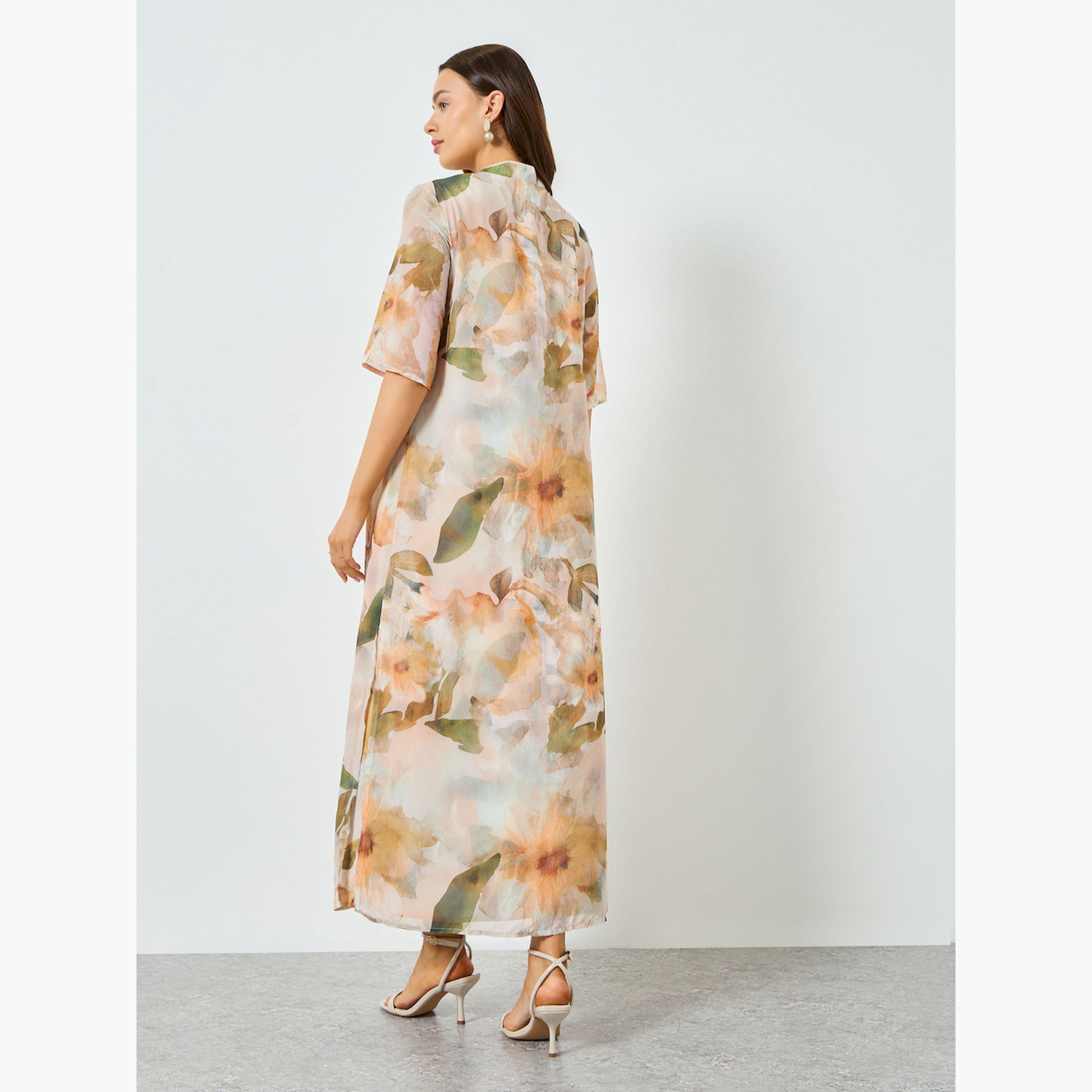 Take Two X Styli Floral Print Short Sleeve A-Line Maxi Dress-women-clothing-dresses-image-5