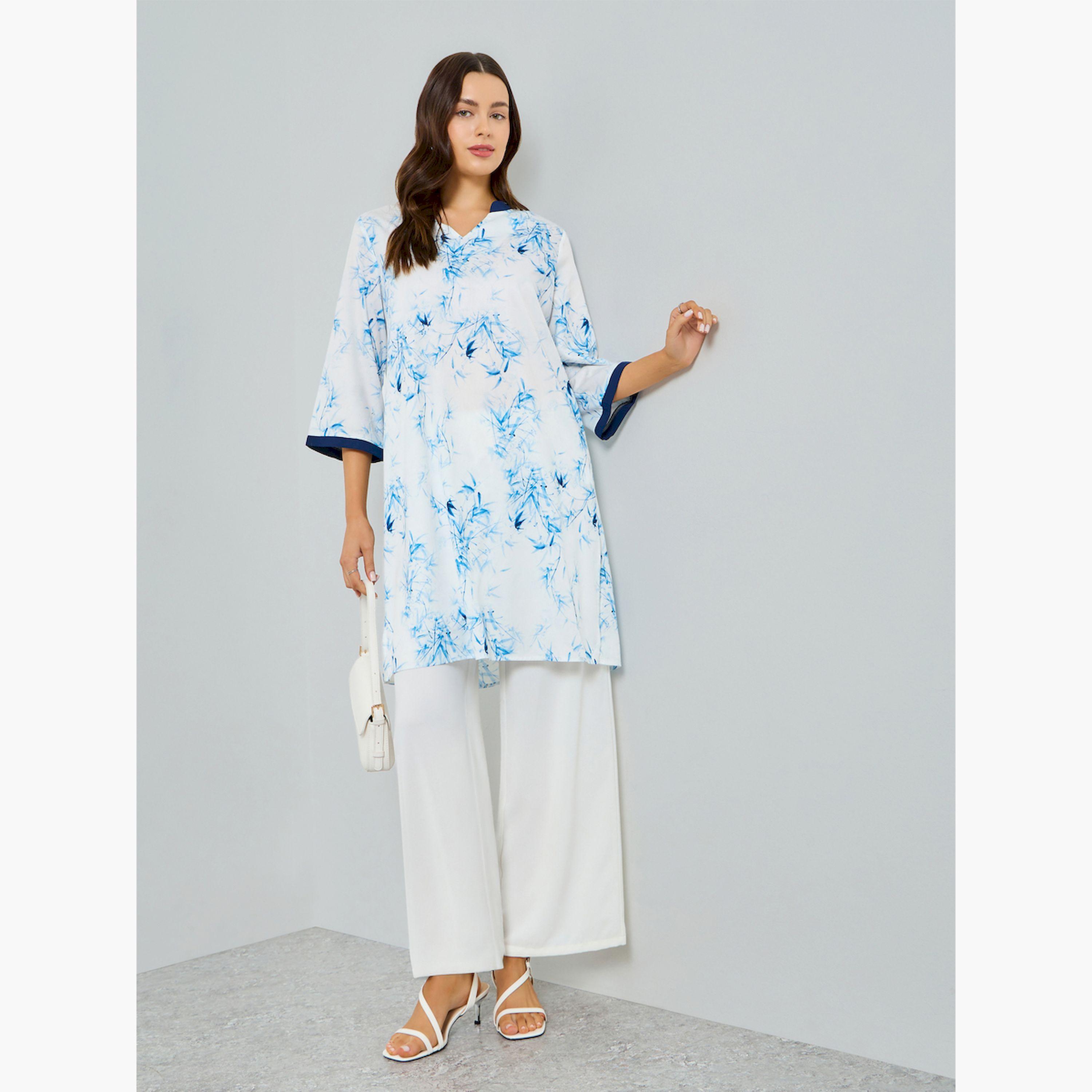 Take Two X Styli Floral Print A-Line Tunic and Trousers Co-Ords-women-clothing-coordsets-image-3