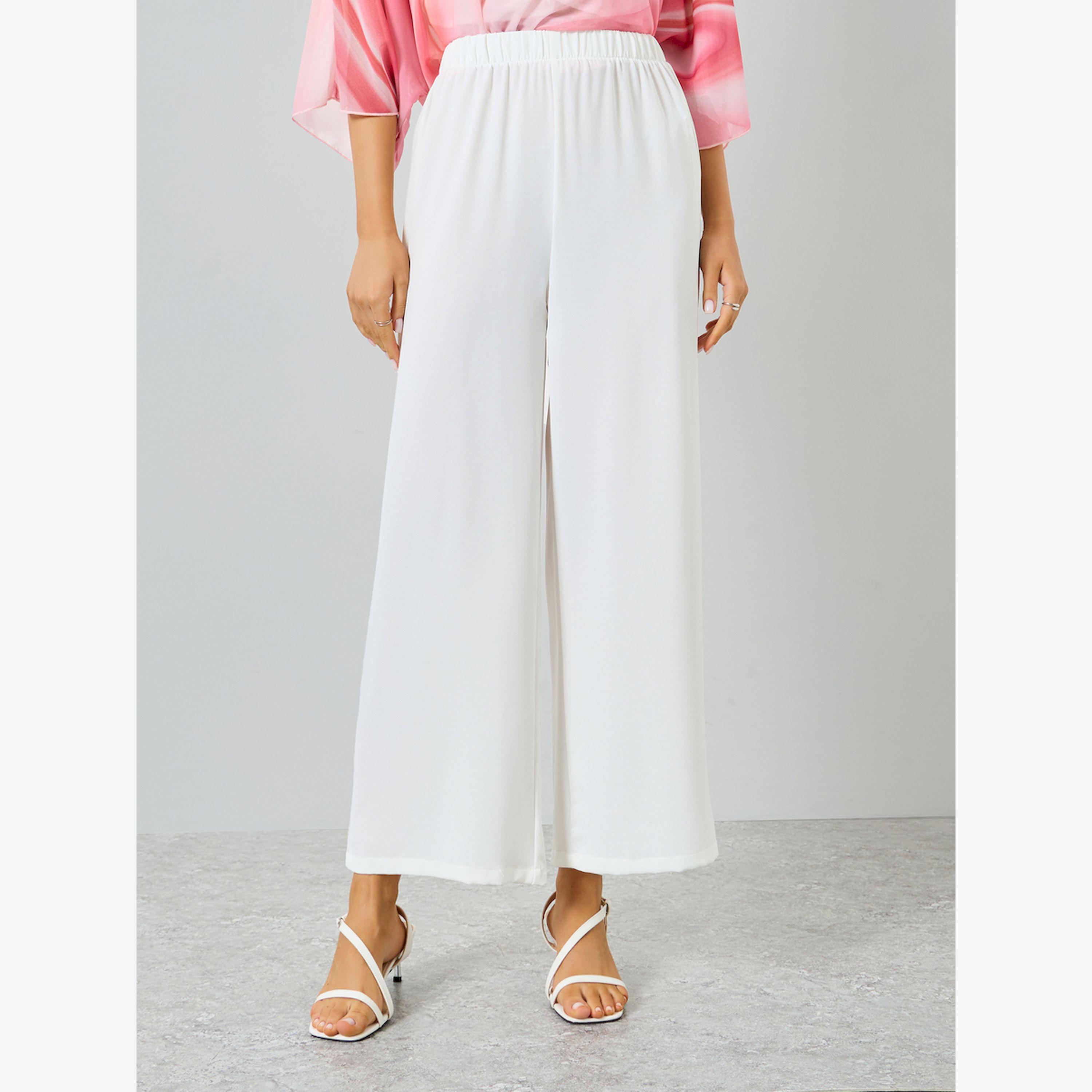 Take Two X Styli Pink Marble Print Side Slit Dress with Wide Leg Pants Co-Ords-women-clothing-coordsets-image-5