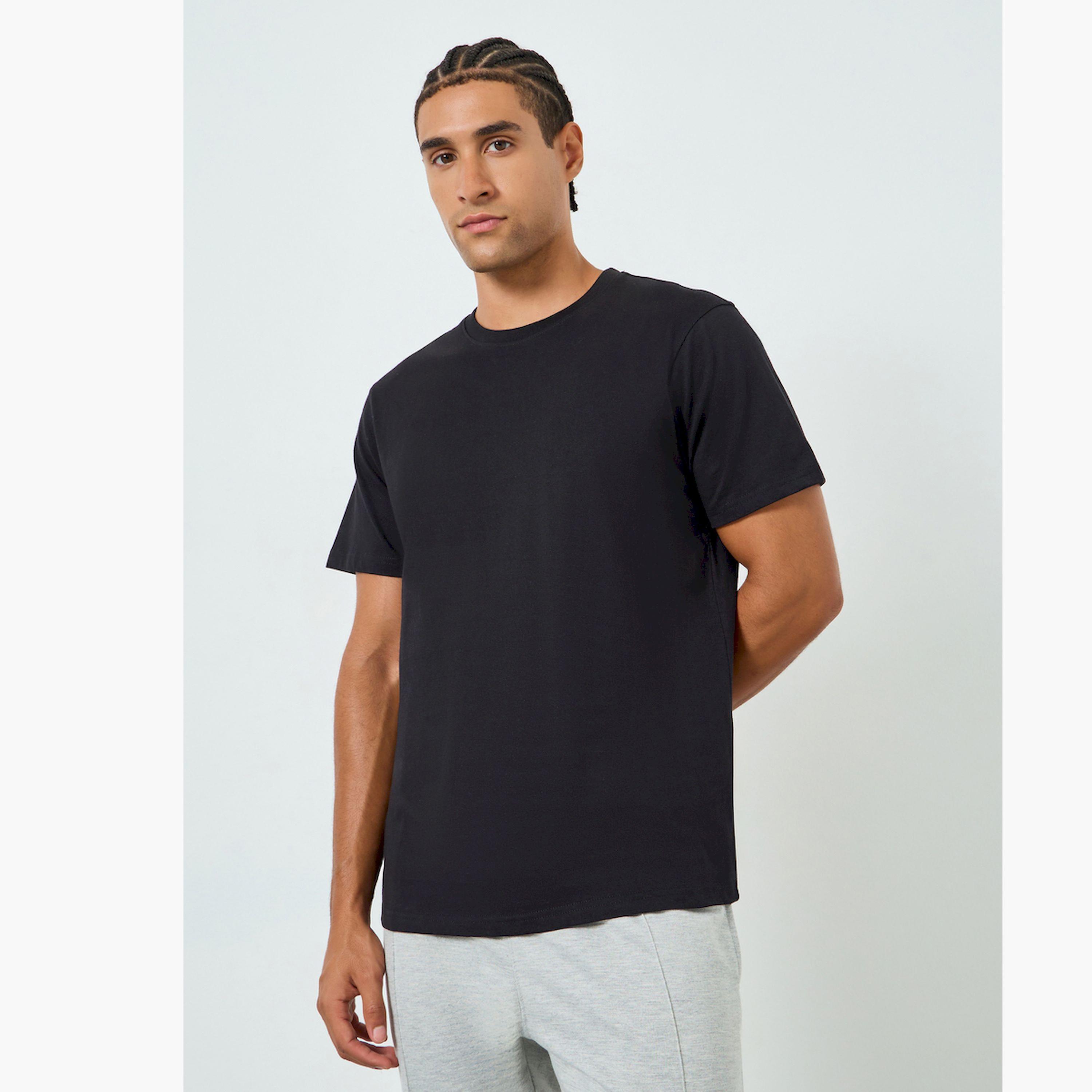 Styli Men Black Crew Neck Regular Fit T-Shirt-men-clothing-tshirtsandpolos-tshirts-image-1