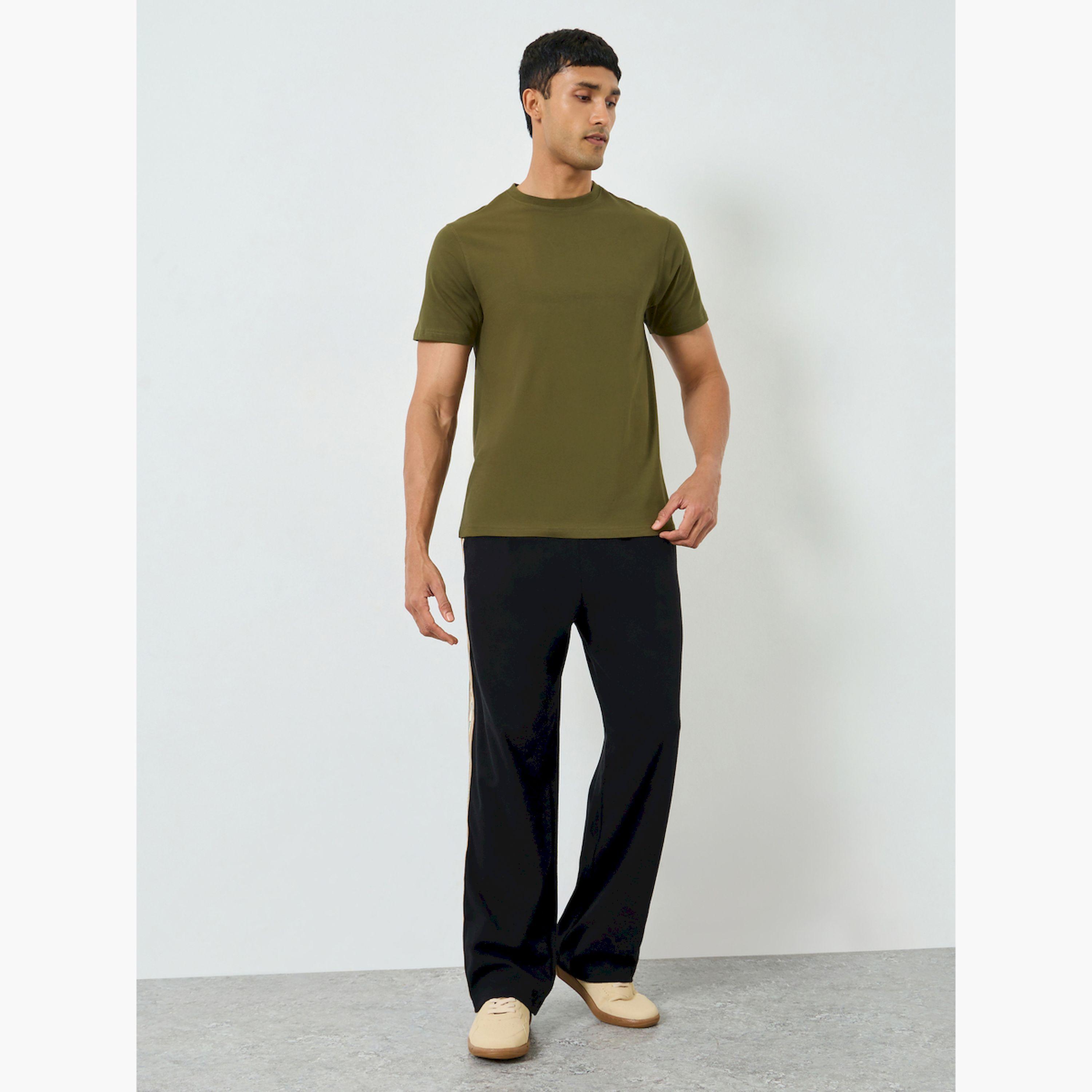 Styli Men Olive Crew Neck Regular Fit T-Shirt-men-clothing-tshirtsandpolos-tshirts-image-2