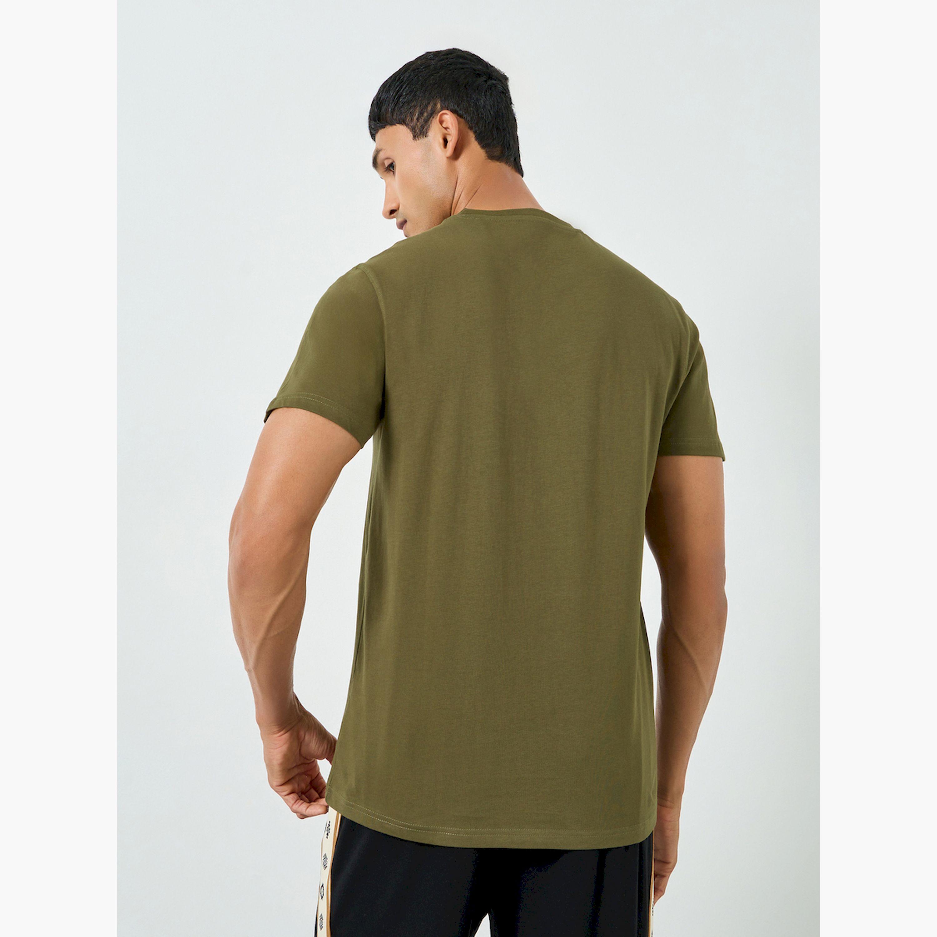 Styli Men Olive Crew Neck Regular Fit T-Shirt-men-clothing-tshirtsandpolos-tshirts-image-4