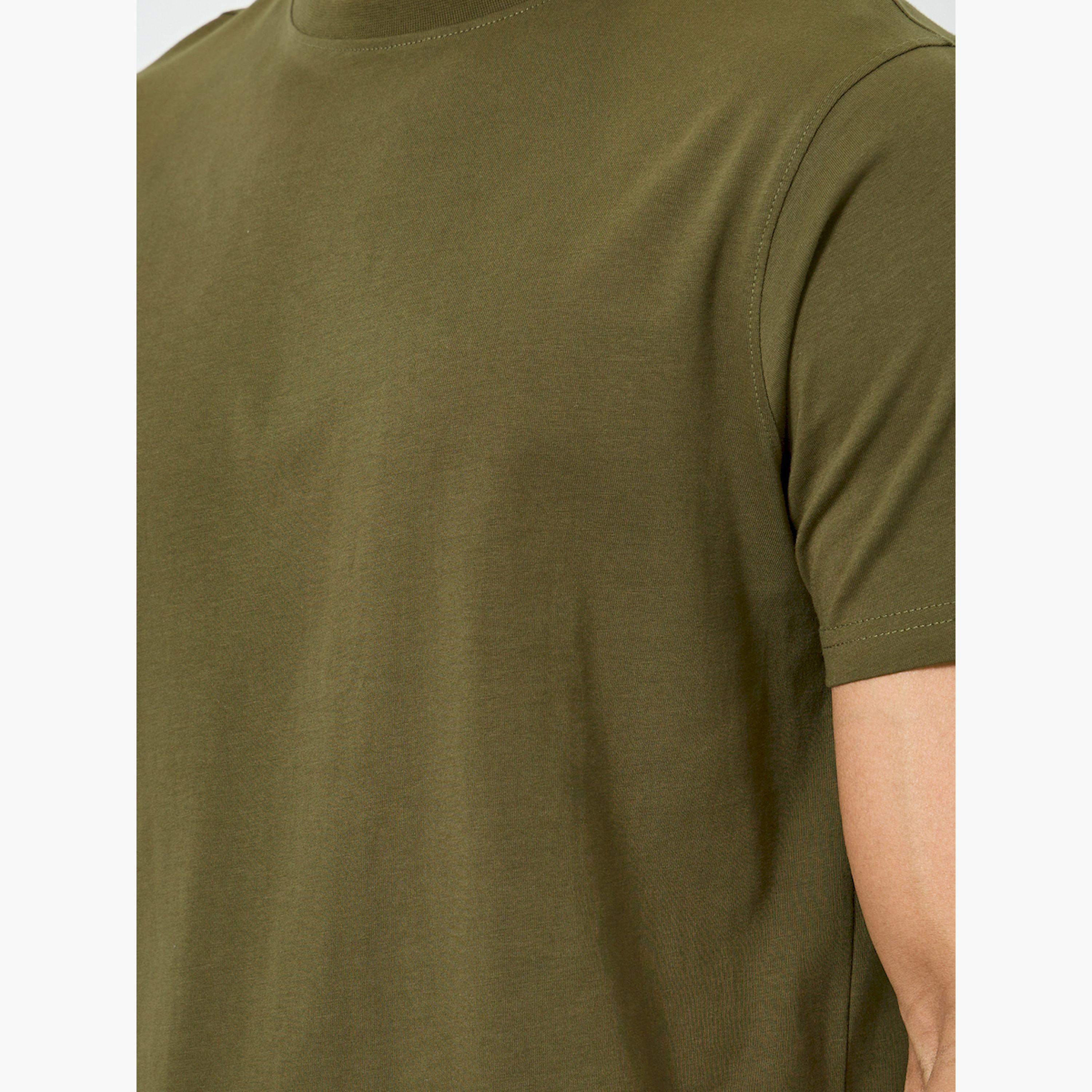 Styli Men Olive Crew Neck Regular Fit T-Shirt-men-clothing-tshirtsandpolos-tshirts-image-5