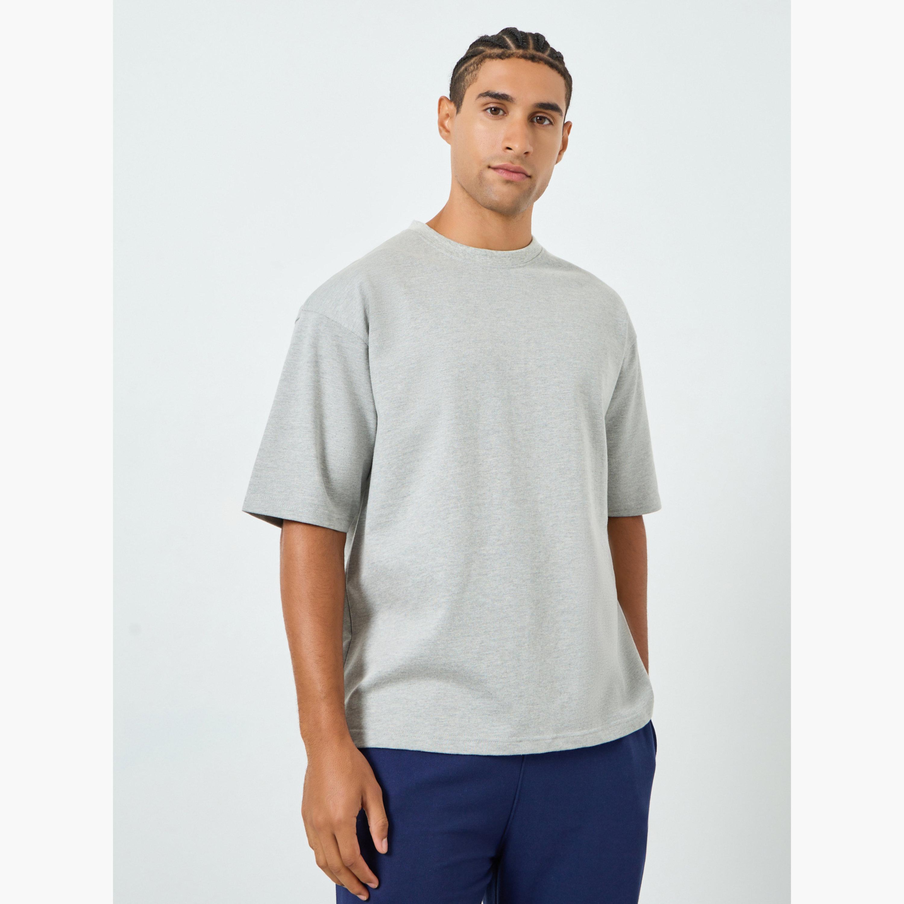 تيشيرت تيري واسع بياقة دائرية للرجال-men-clothing-tshirtsandpolos-tshirts-image-1