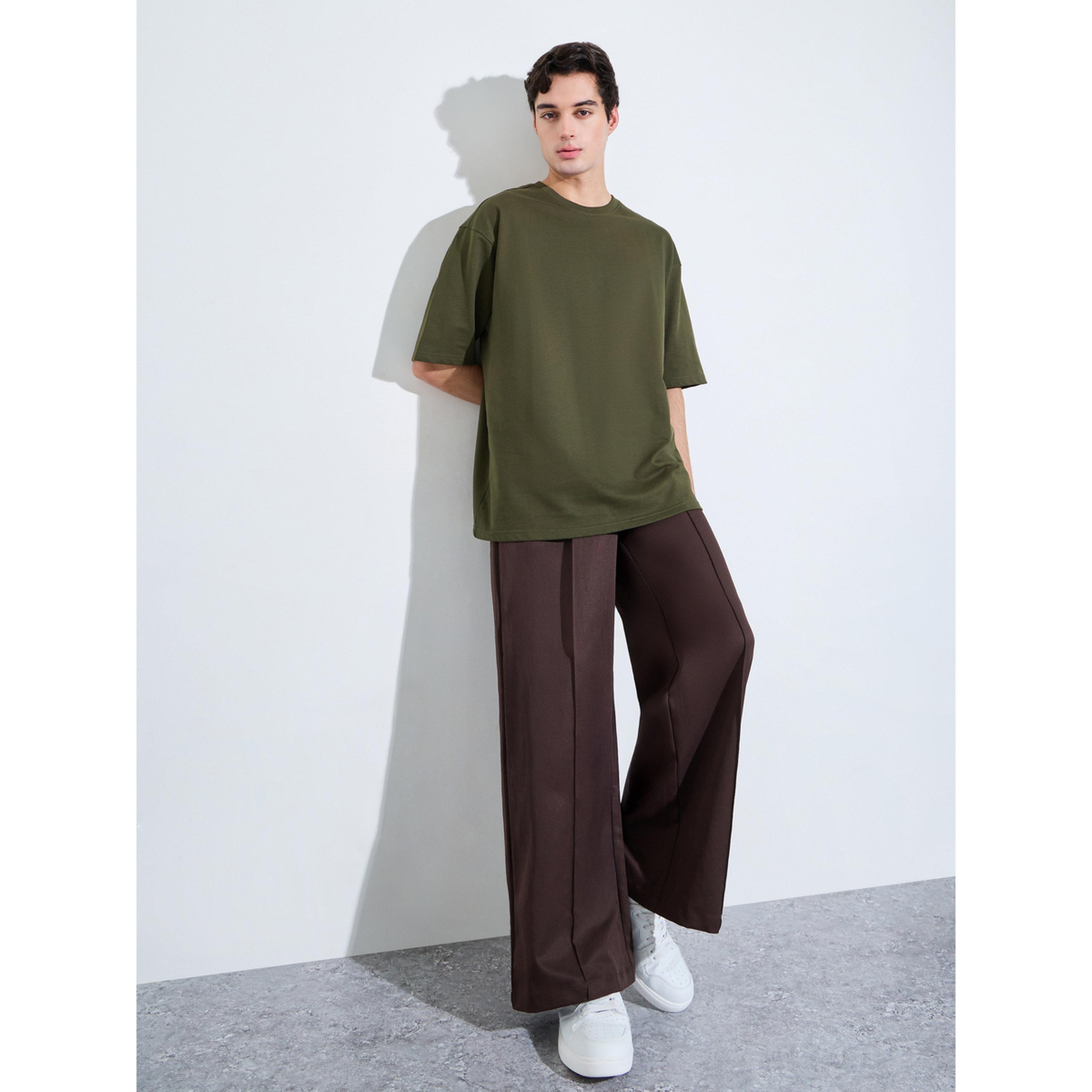 تيشيرت تيري فضفاض بياقة دائرية للرجال-men-clothing-tshirtsandpolos-tshirts-image-2