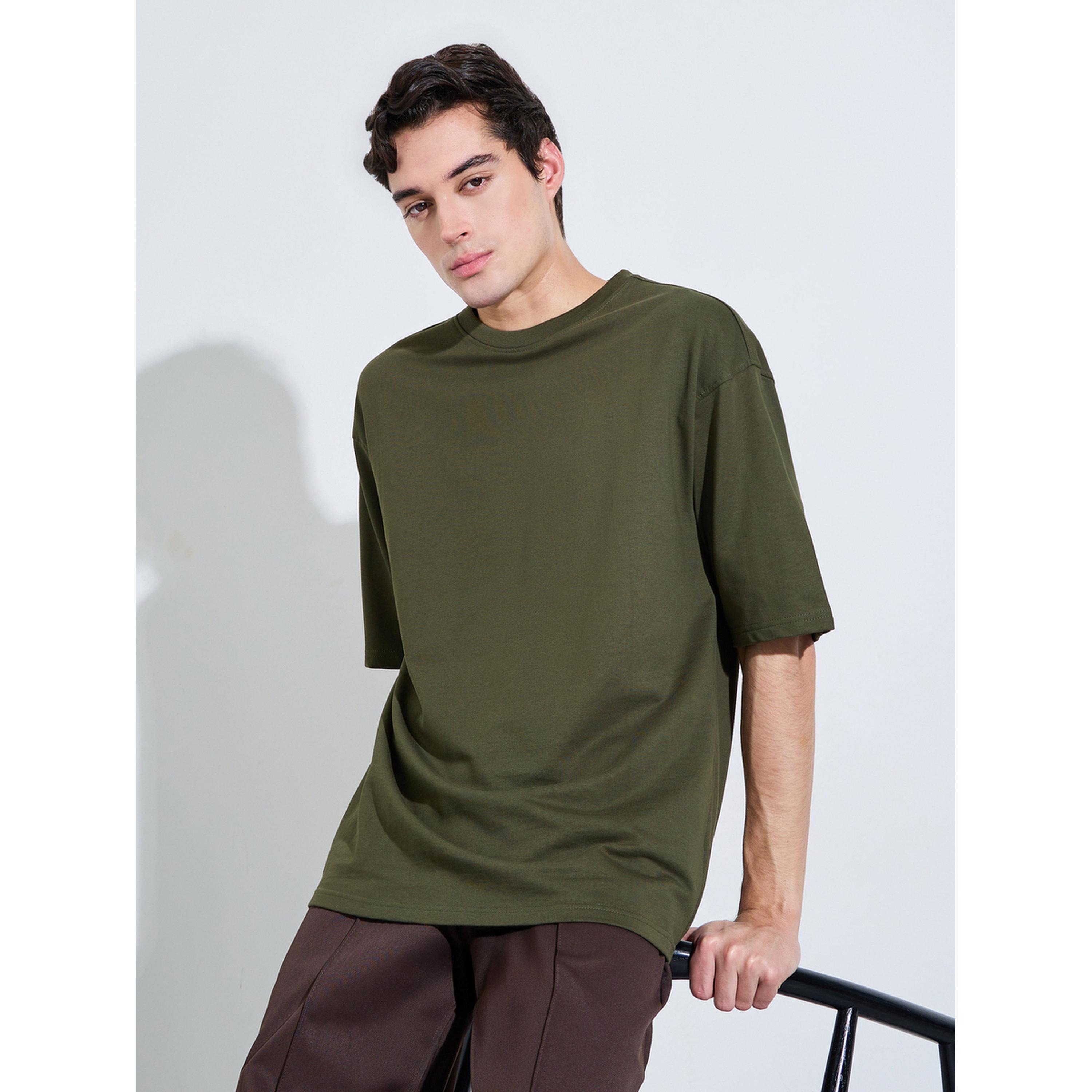 تيشيرت تيري فضفاض بياقة دائرية للرجال-men-clothing-tshirtsandpolos-tshirts-image-3