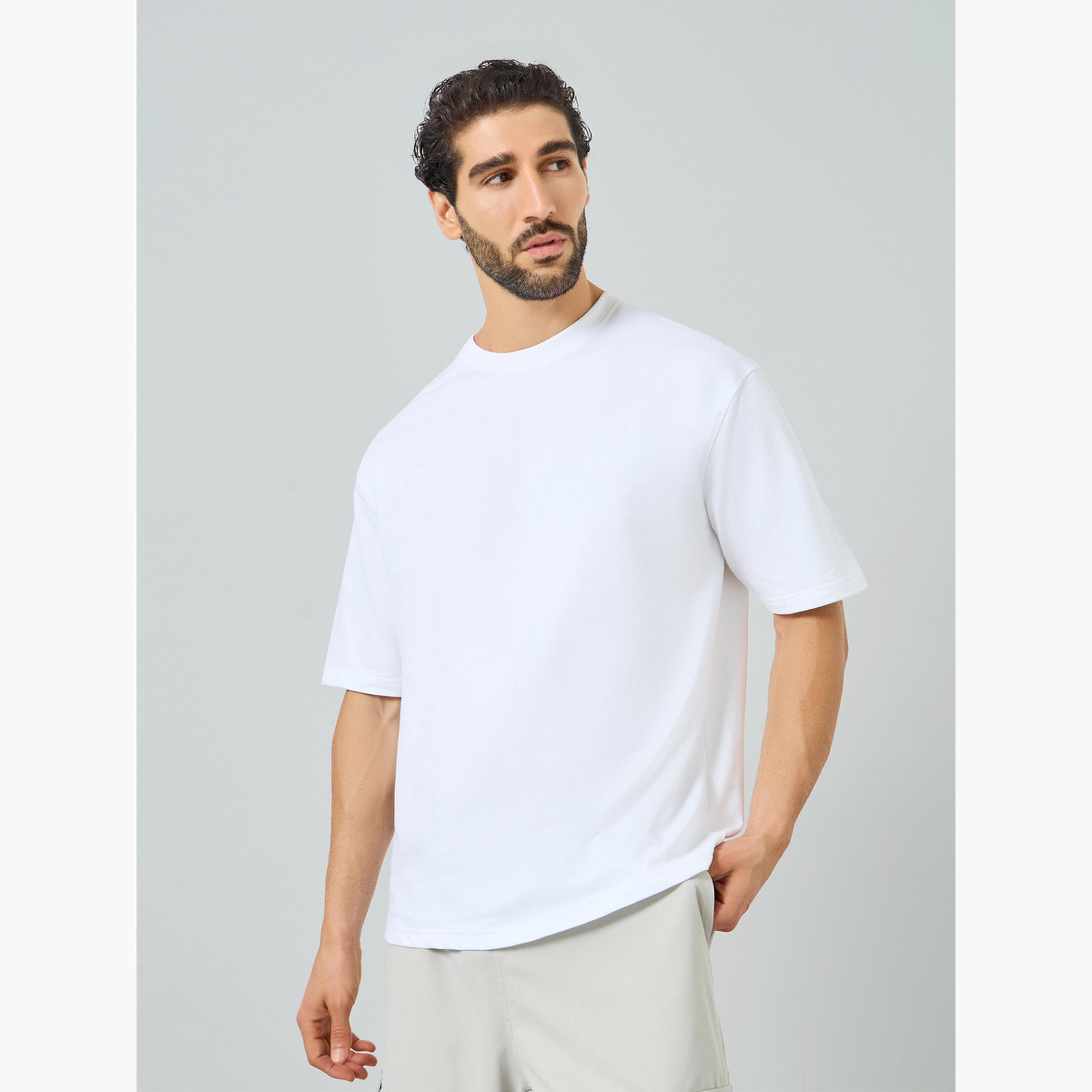 تيشيرت تيري واسع بياقة دائرية للرجال-men-clothing-tshirtsandpolos-tshirts-image-1