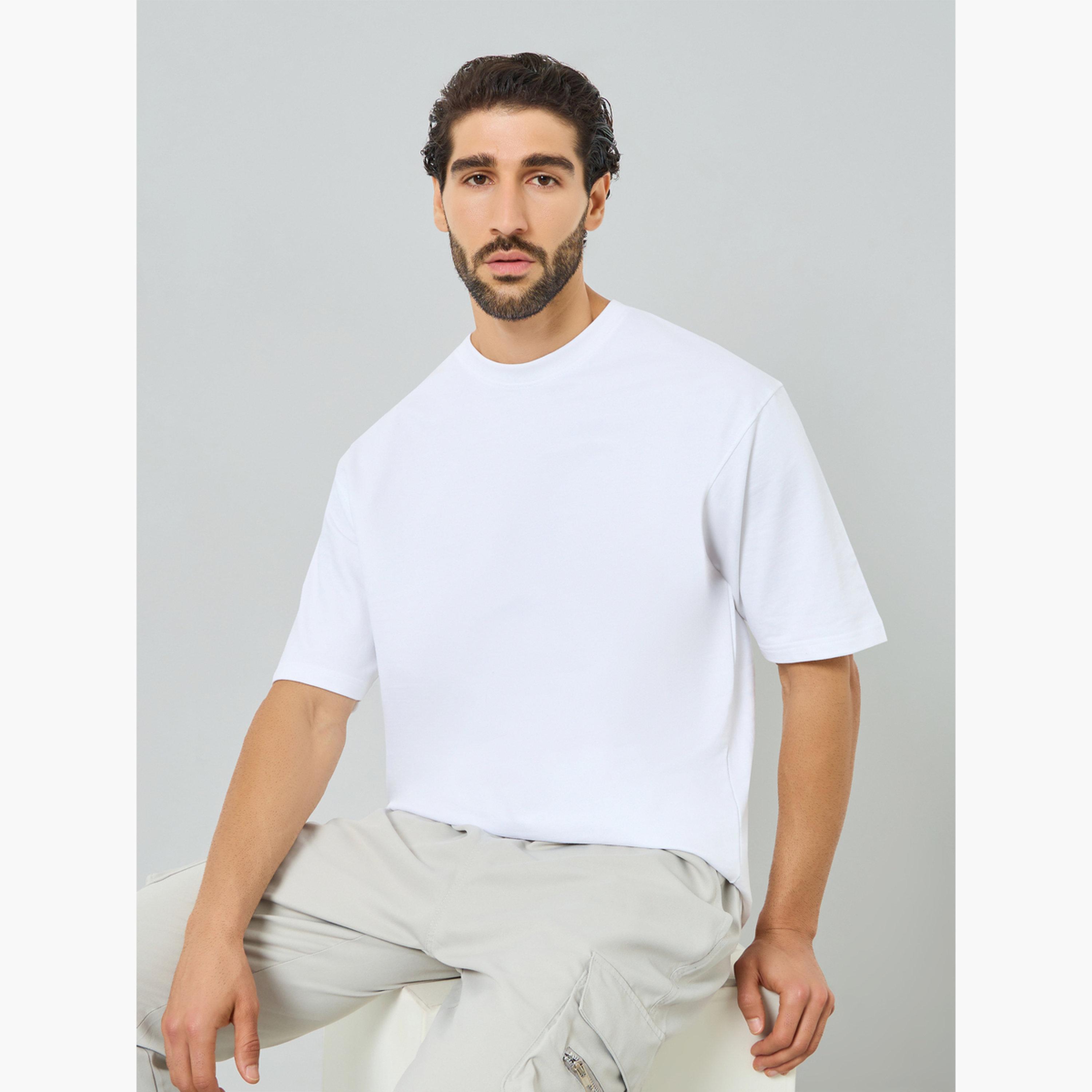 تيشيرت تيري واسع بياقة دائرية للرجال-men-clothing-tshirtsandpolos-tshirts-image-3