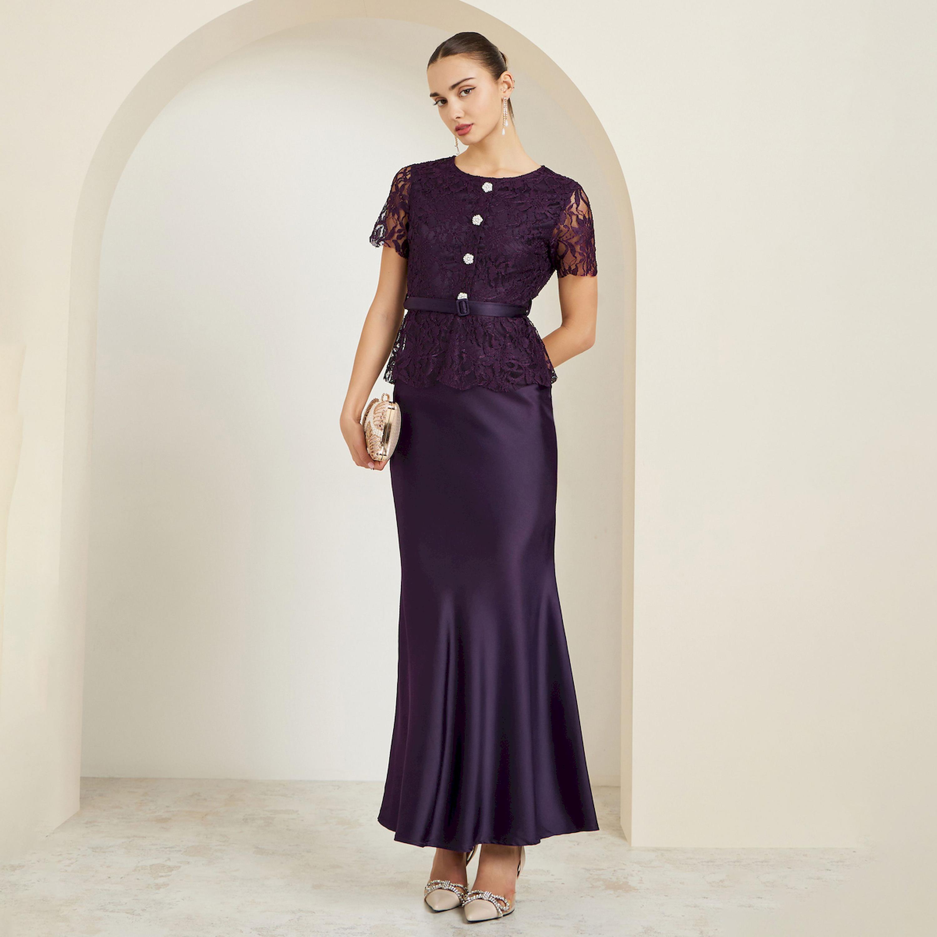 Styli Purple Lace Buttoned Satin Maxi Dress-women-clothing-dresses-image-1