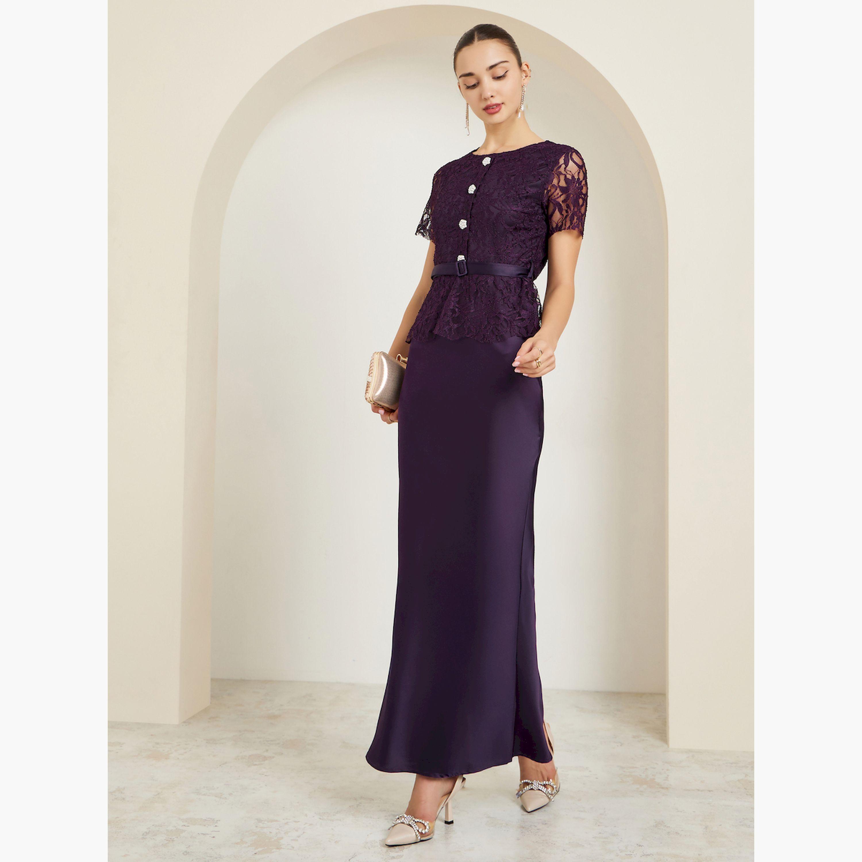 Styli Purple Lace Buttoned Satin Maxi Dress-women-clothing-dresses-image-3