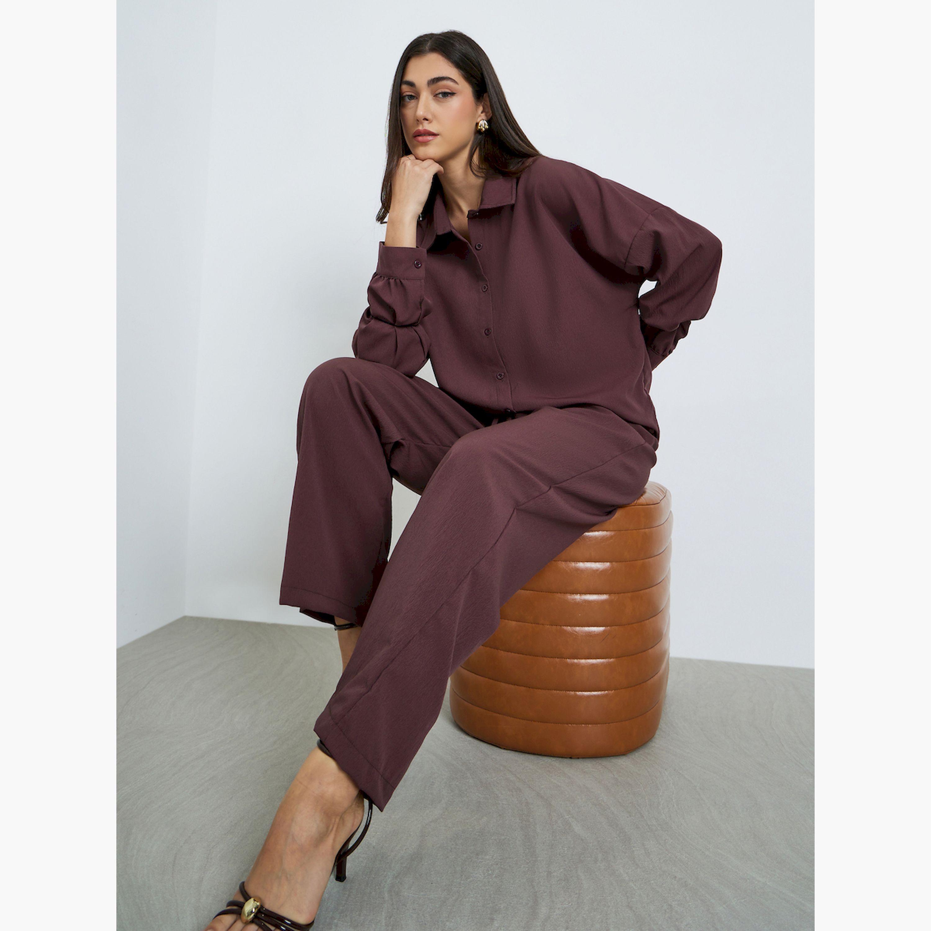 طقم من قميص فضفاض وبنطال واسع محتشم-women-arabicclothing-sets-image-2