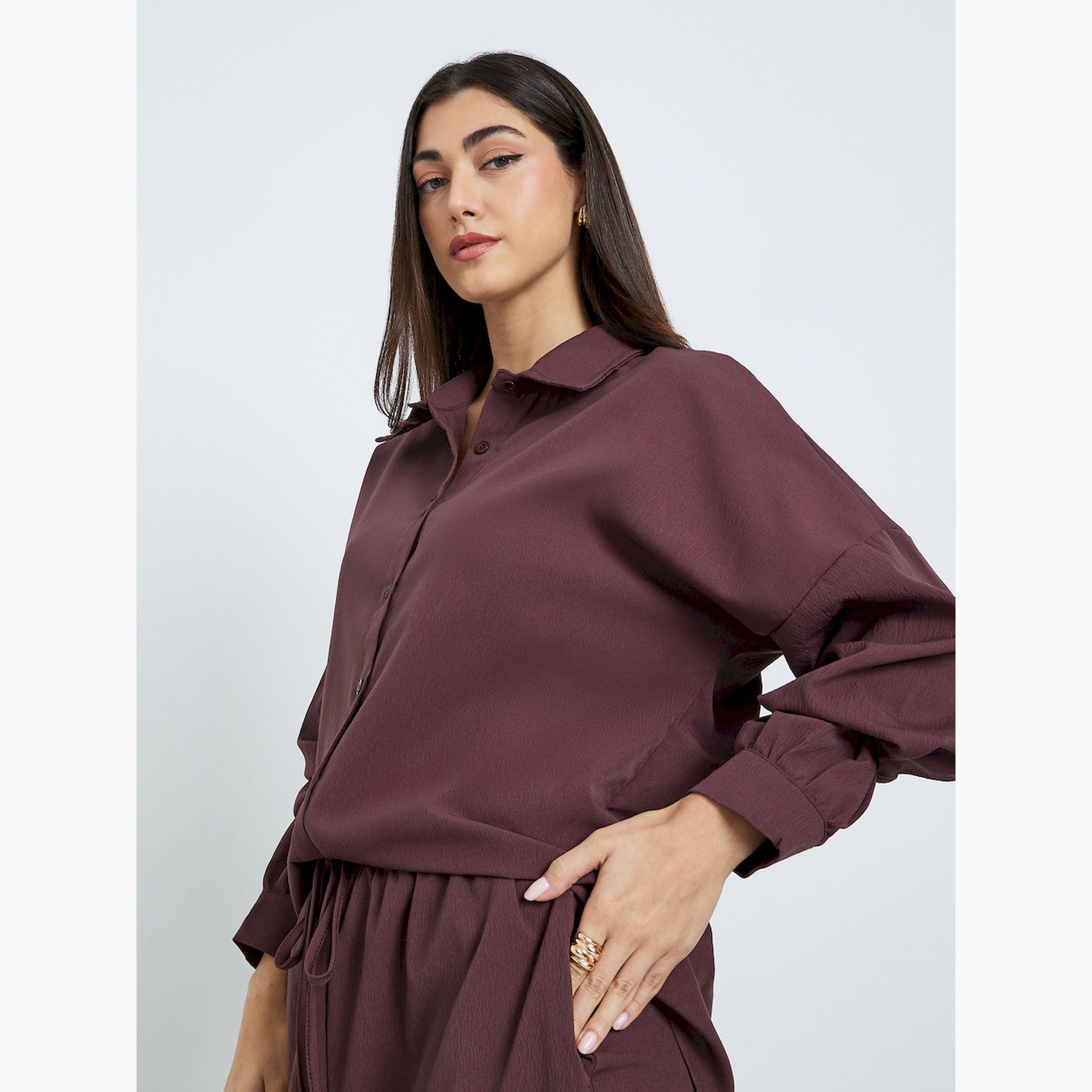 طقم من قميص فضفاض وبنطال واسع محتشم-women-arabicclothing-sets-image-3