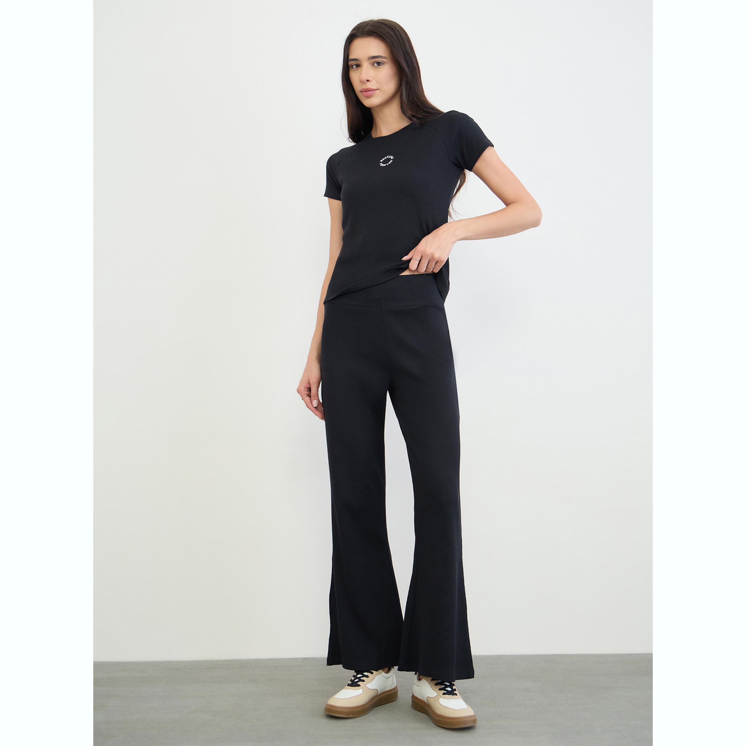 ليقنز مضلع بقصة واسعة من الأسفل-women-clothing-bottoms-leggings-image-2