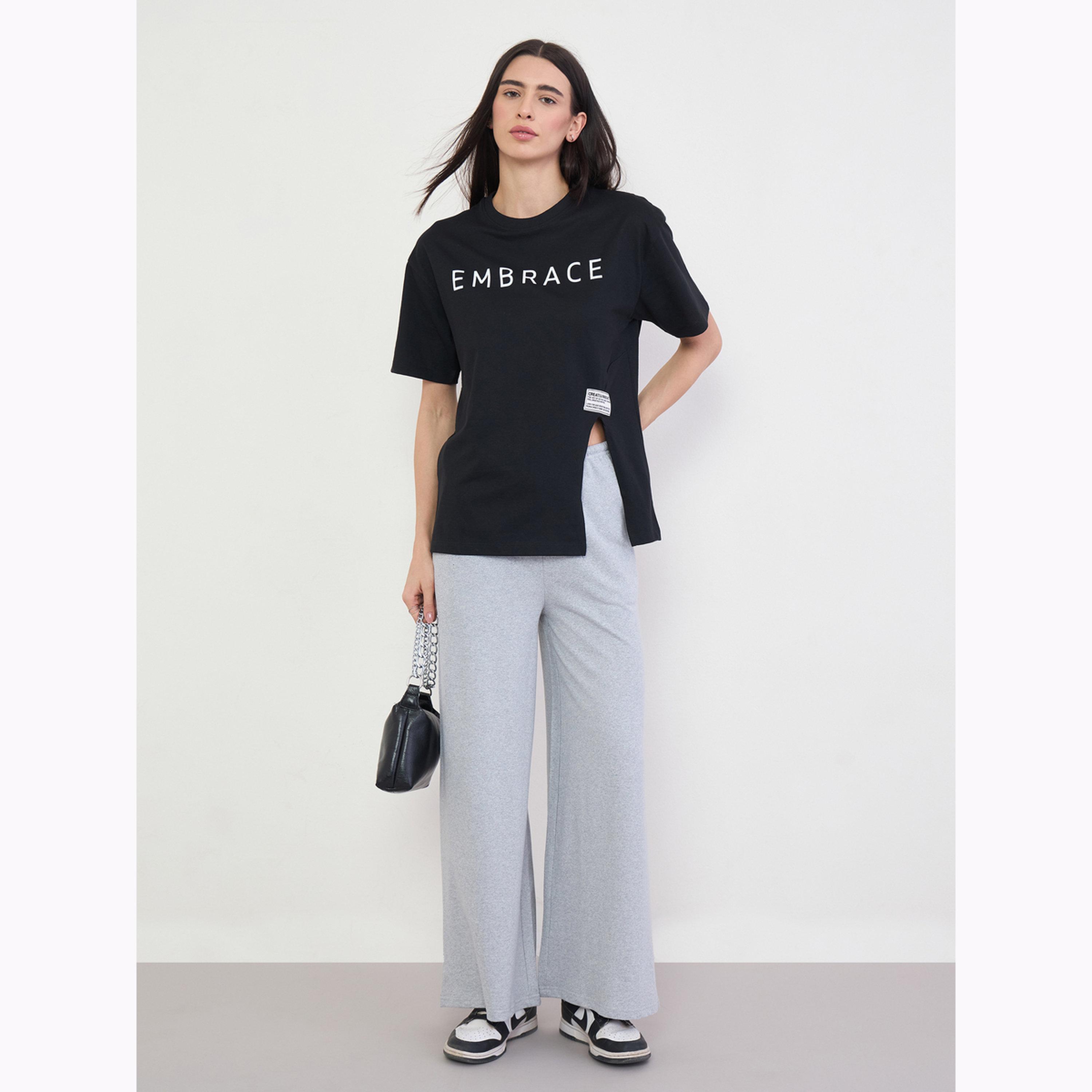 Styli Grey Wide Leg Joggers with Drawstring-women-clothing-bottoms-joggers-image-2
