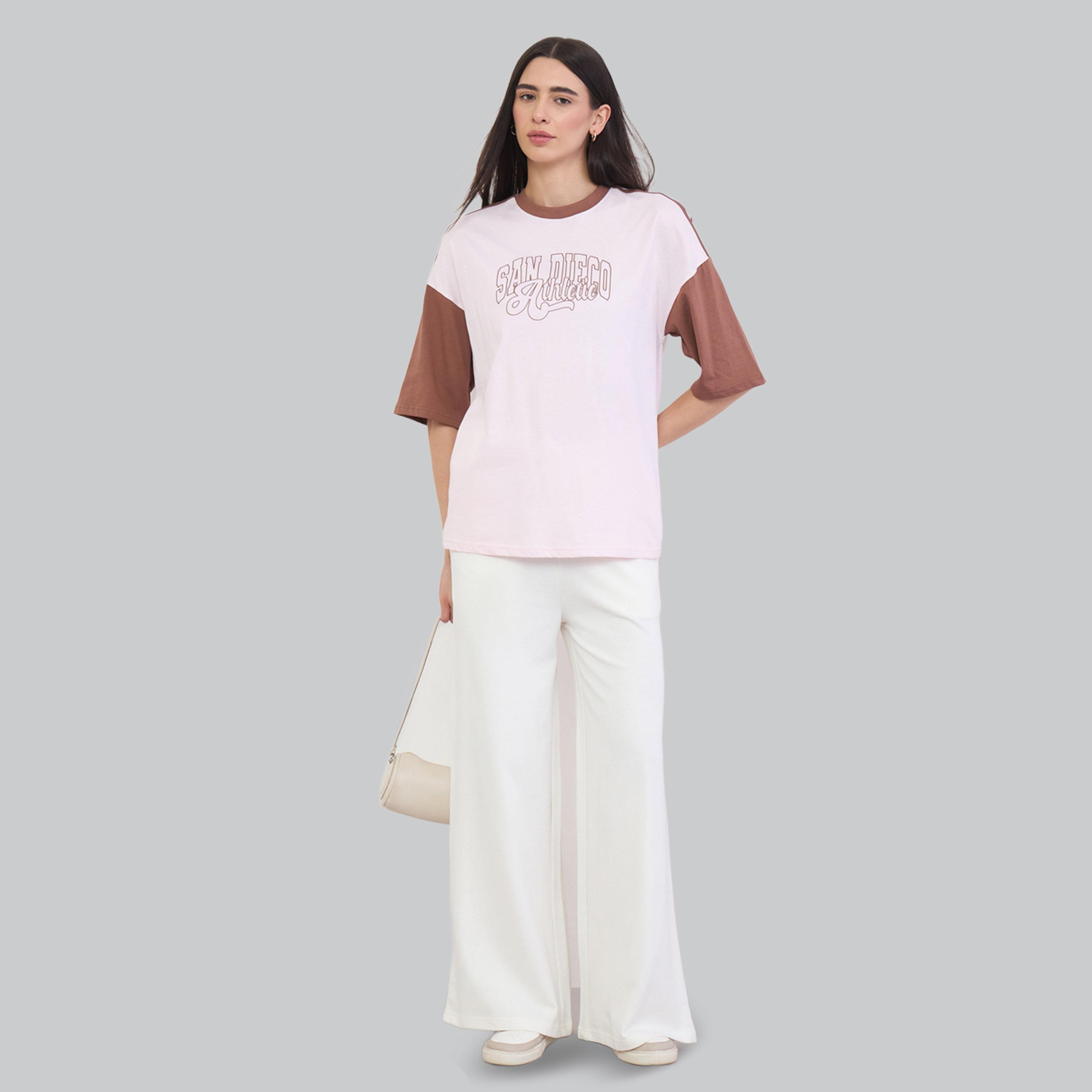Styli Off White Wide Leg Joggers with Drawstring-women-clothing-bottoms-joggers-image-2