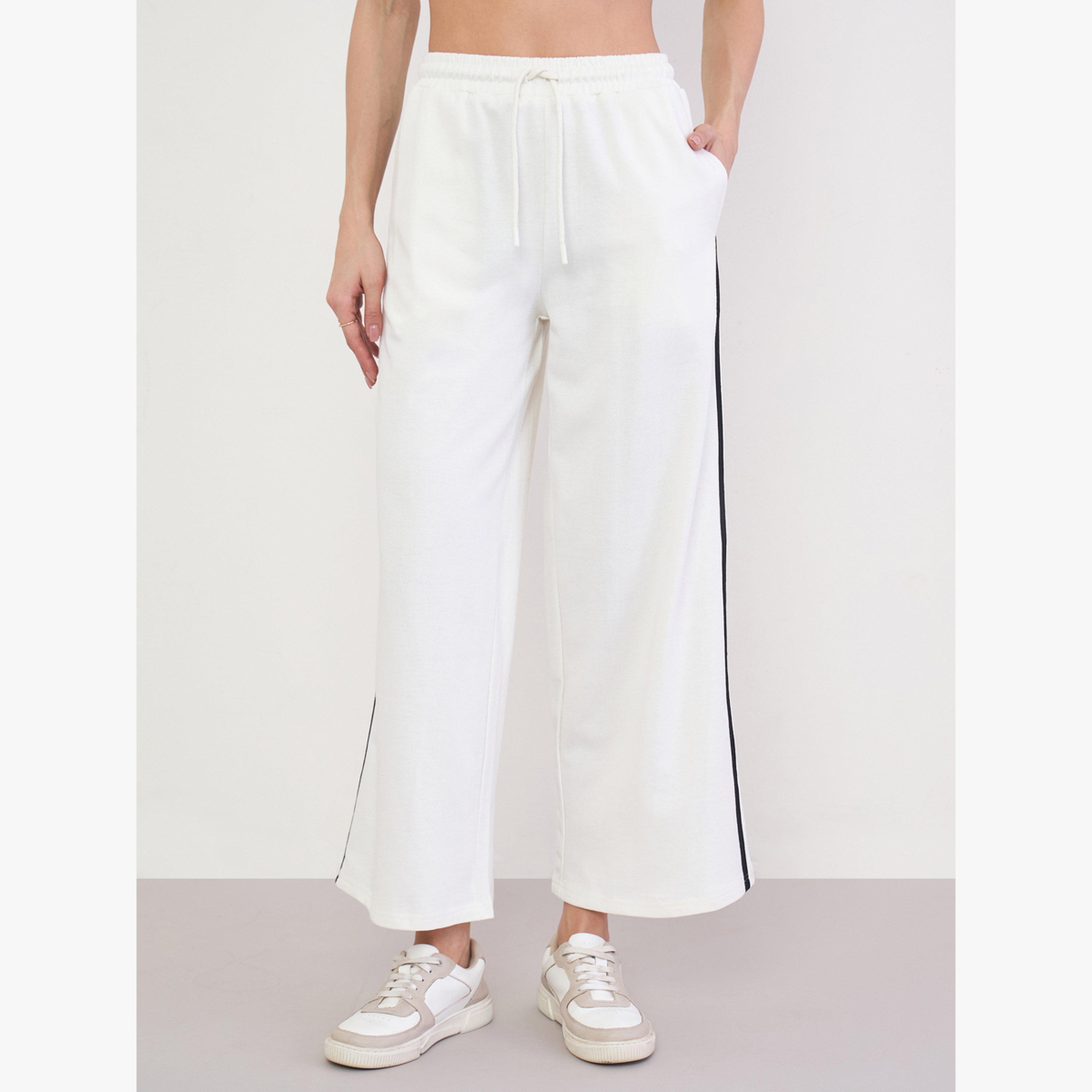 جوغر بأرجل واسعة وتفاصيل شريط جانبي-women-clothing-bottoms-joggers-image-1
