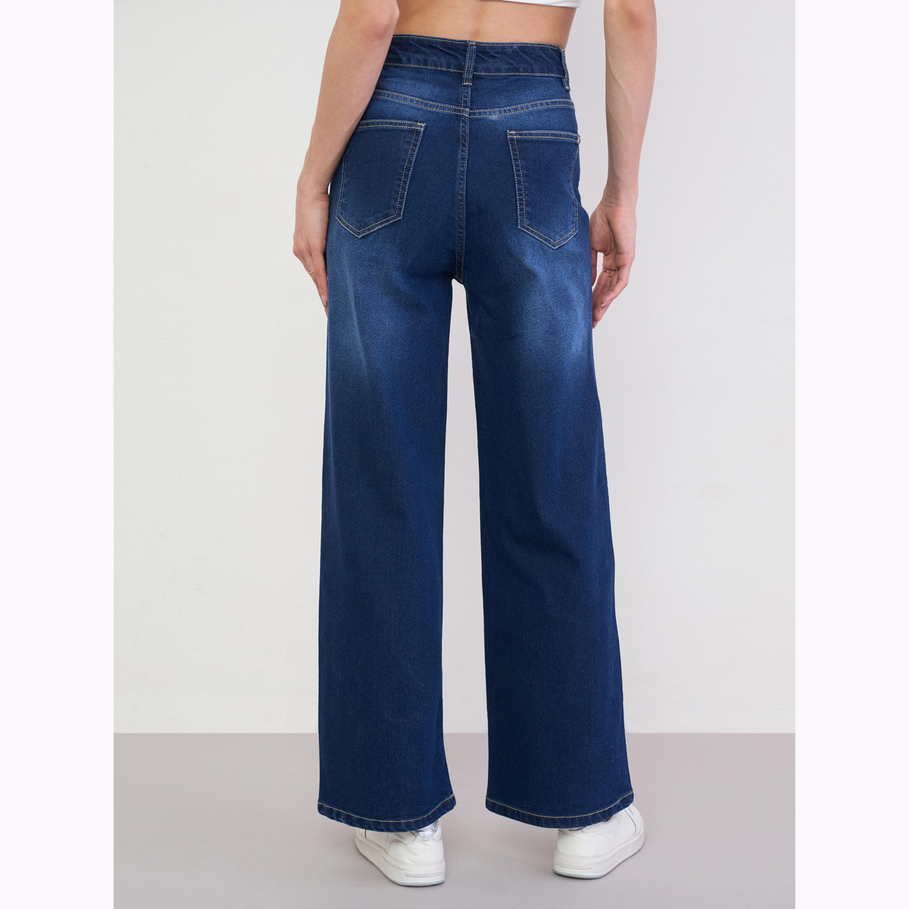 جينز بخصر مرتفع وأرجل واسعة-women-clothing-bottoms-jeans-image-4