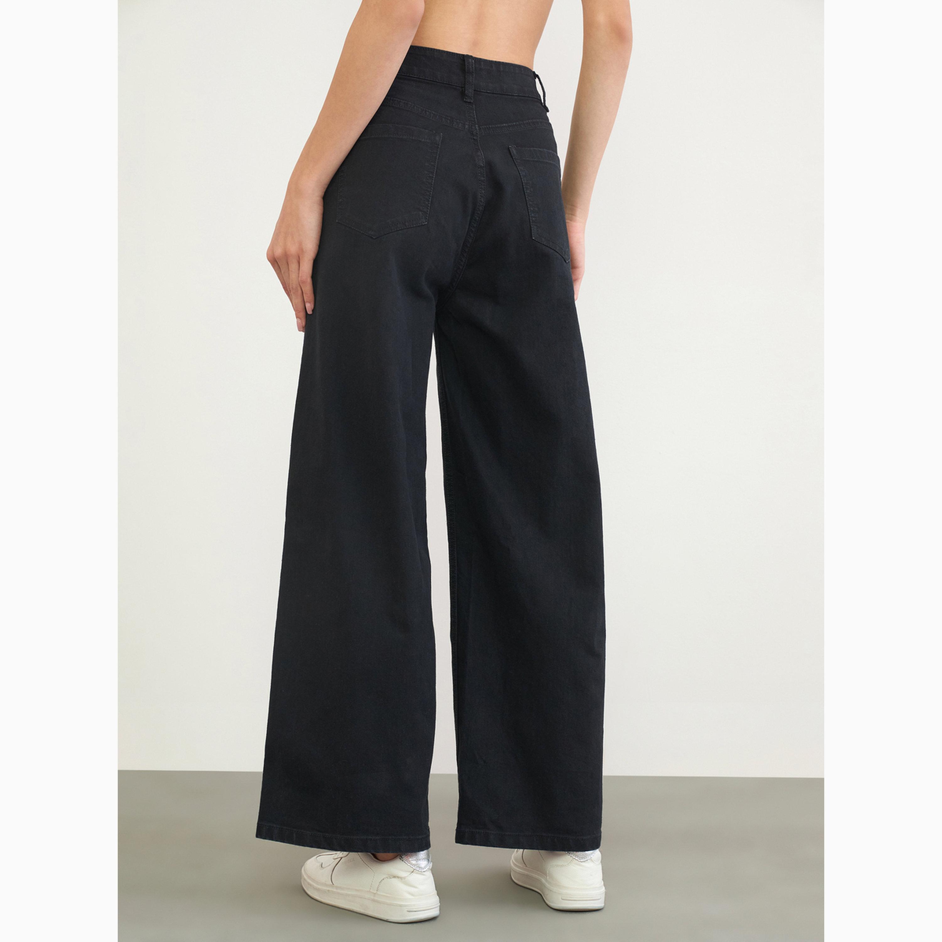 جينز بأرجل واسعة وخصر عالي بتفاصيل خياطة-women-clothing-bottoms-jeans-image-4