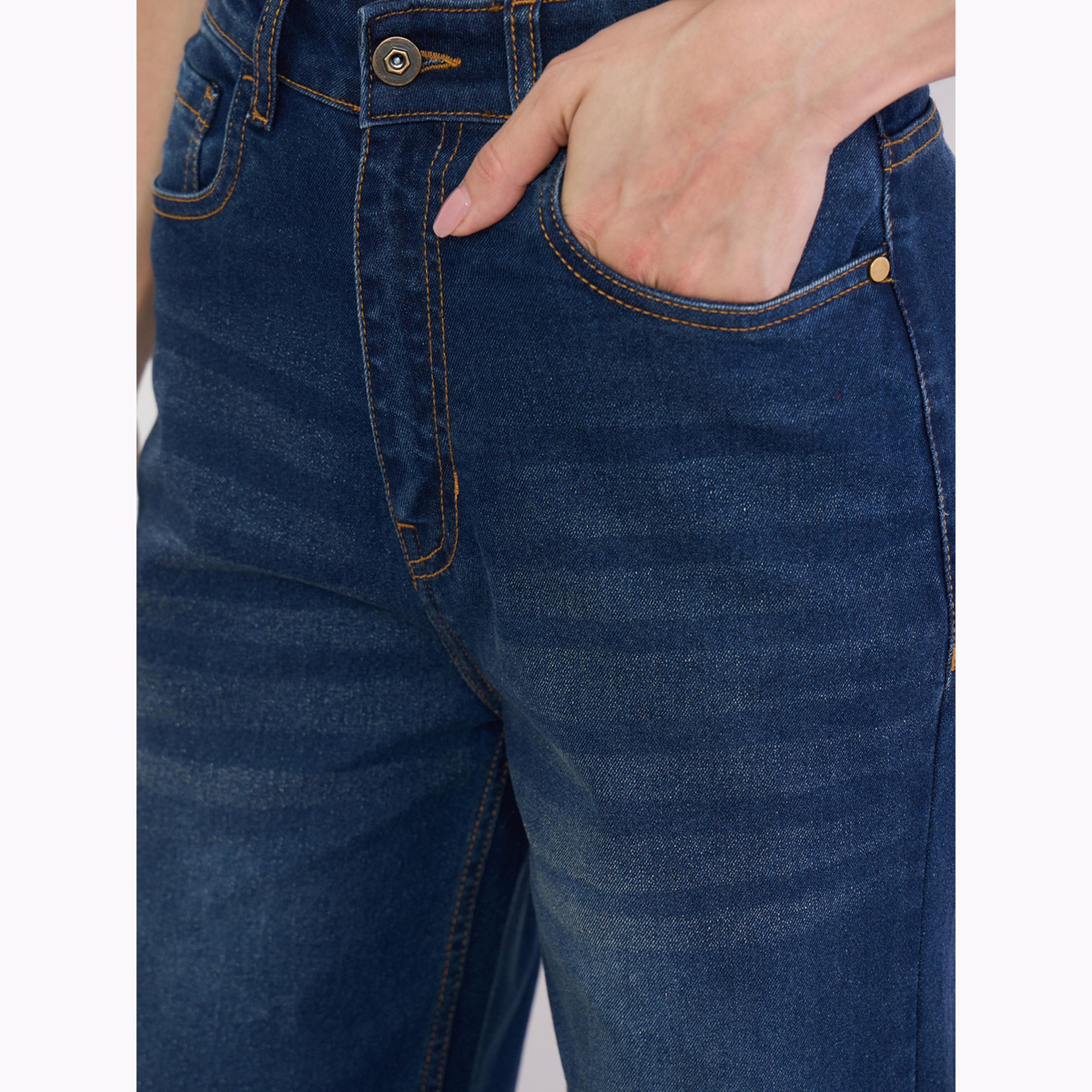 جينز مغسول بخصر مرتفع وأرجل واسعة-women-clothing-bottoms-jeans-image-3