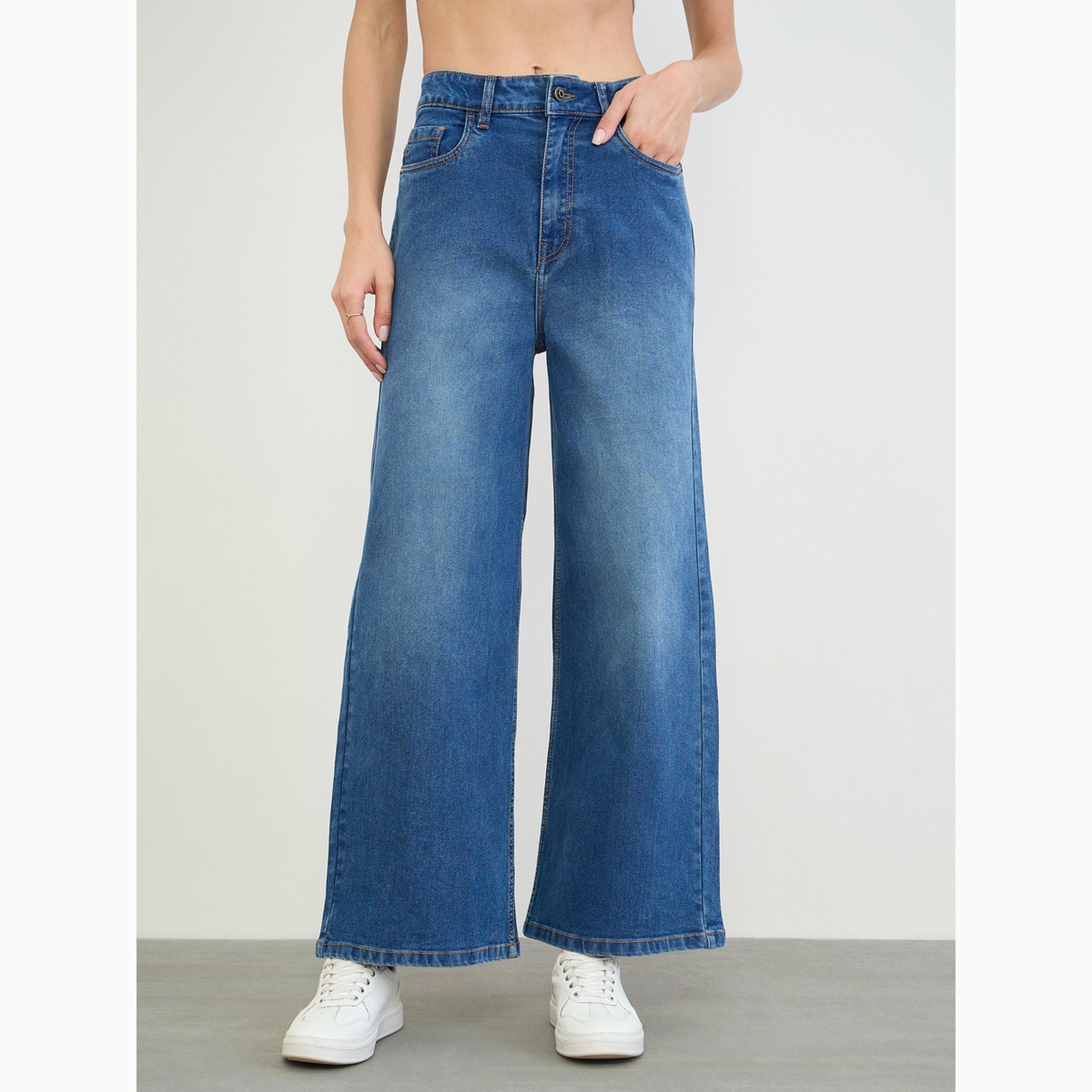 Styli High Rise Wide Leg Washed Jeans-women-clothing-bottoms-jeans-image-1
