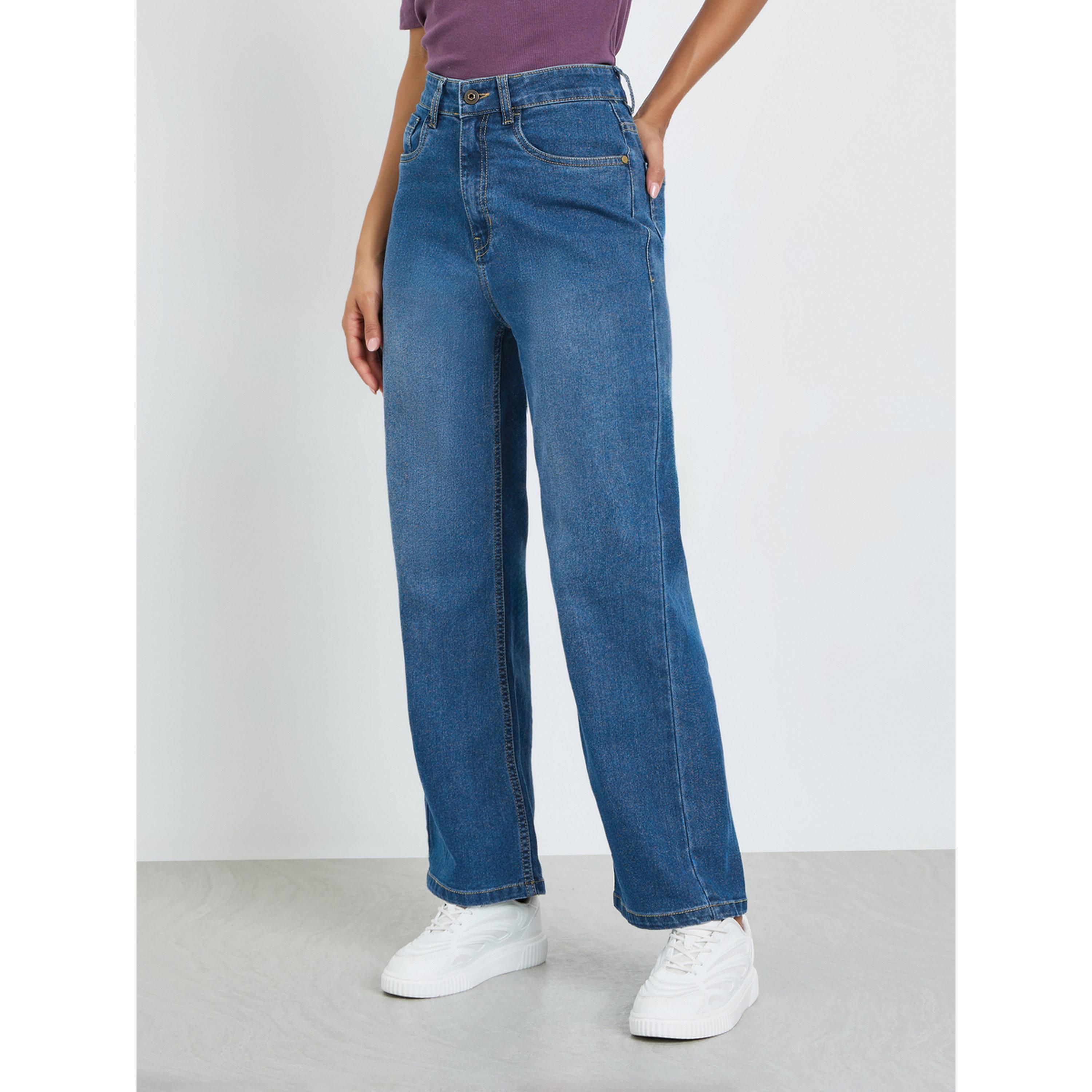 Styli Blue Straight Leg Low Fade Jeans-women-clothing-bottoms-jeans-image-1