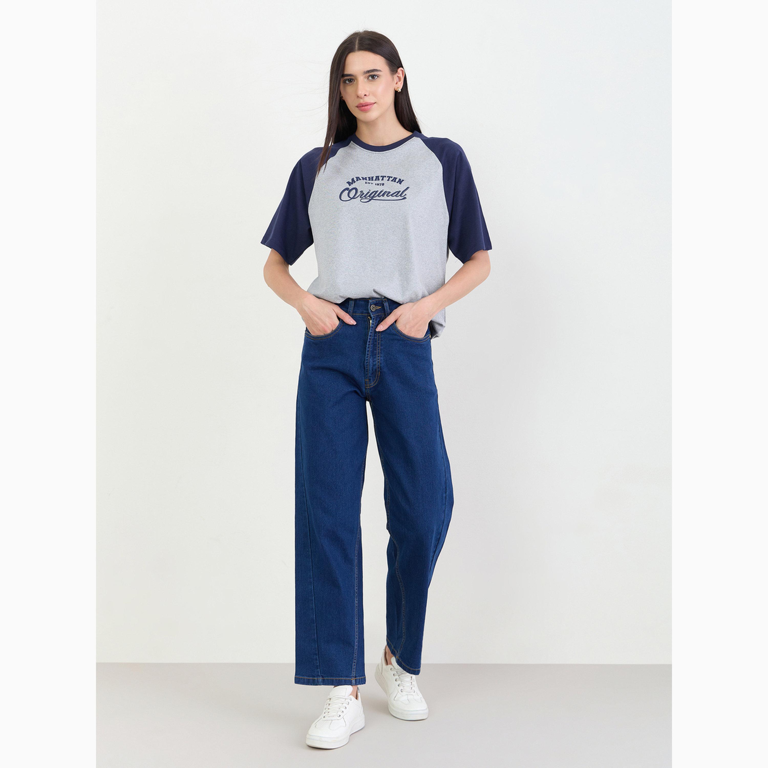 جينز قصة باريل ومغسول بخصر متوسط الارتفاع-women-clothing-bottoms-jeans-image-2