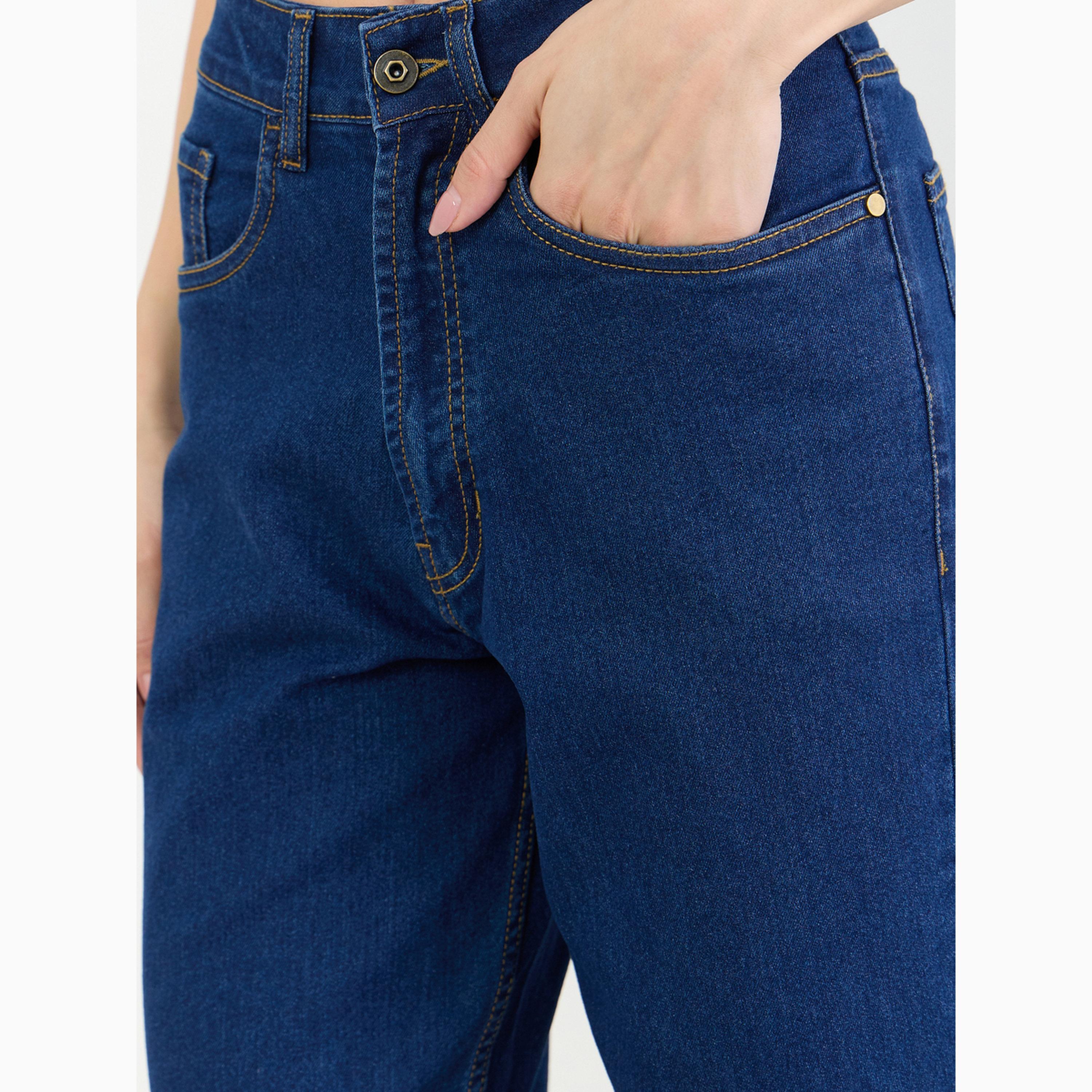 Styli Mid Rise Enzyme Washed Barrel Fit Jeans-women-clothing-bottoms-jeans-image-3